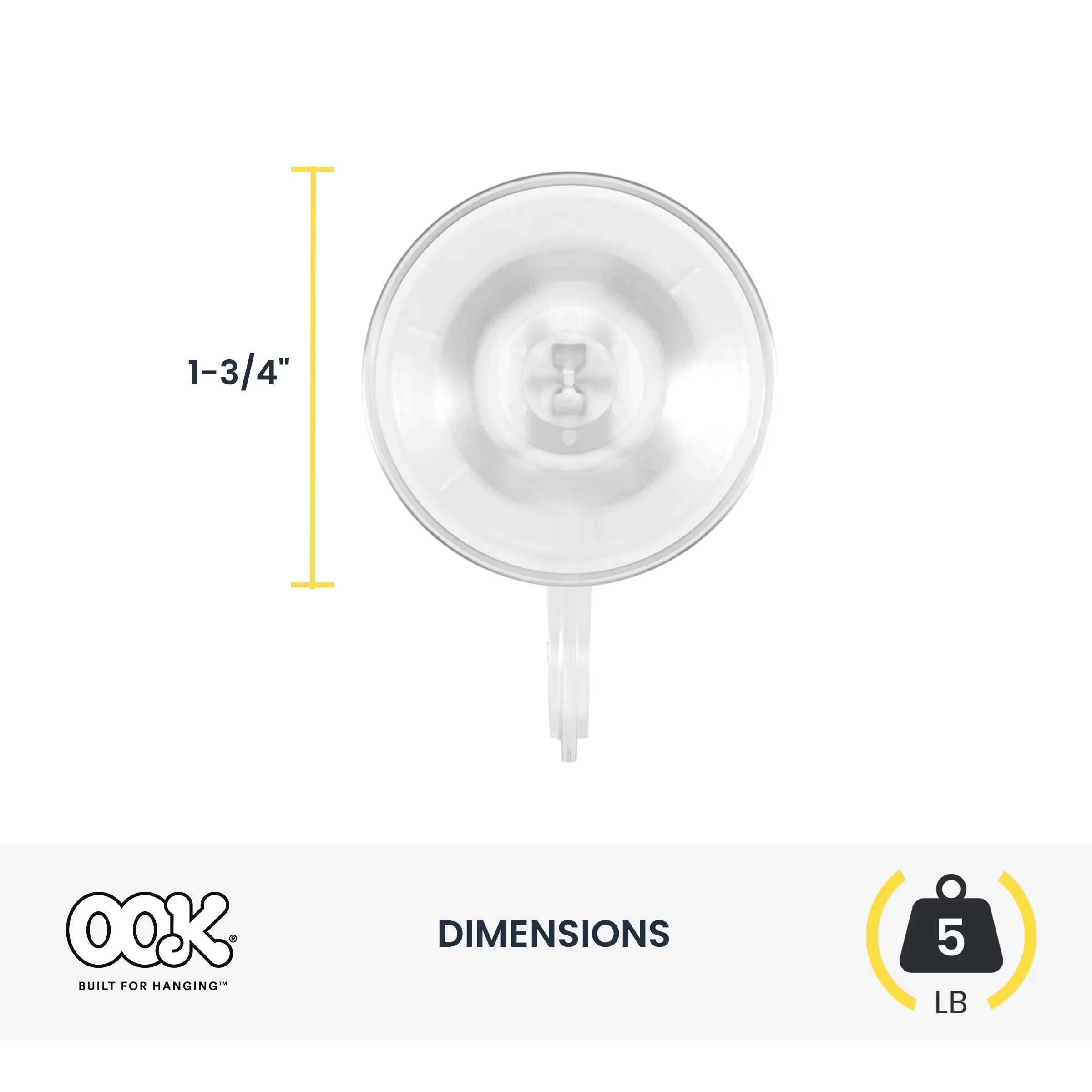 Damage-Free Hanging Versatile with Foldable, 2 pack, Includes 2 pressure mount suction cups - Clear Plastic Model 2EA257