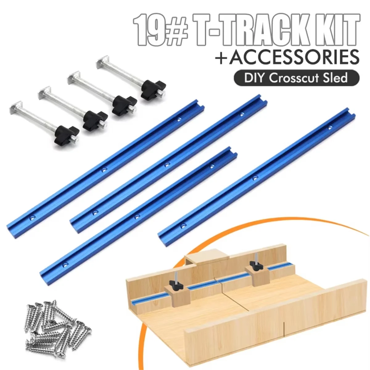 Power Saw Durable with Slot Miter, T-tracks Slot Miter, DIY Crosscut Sled Tool - Model 9C0D3F