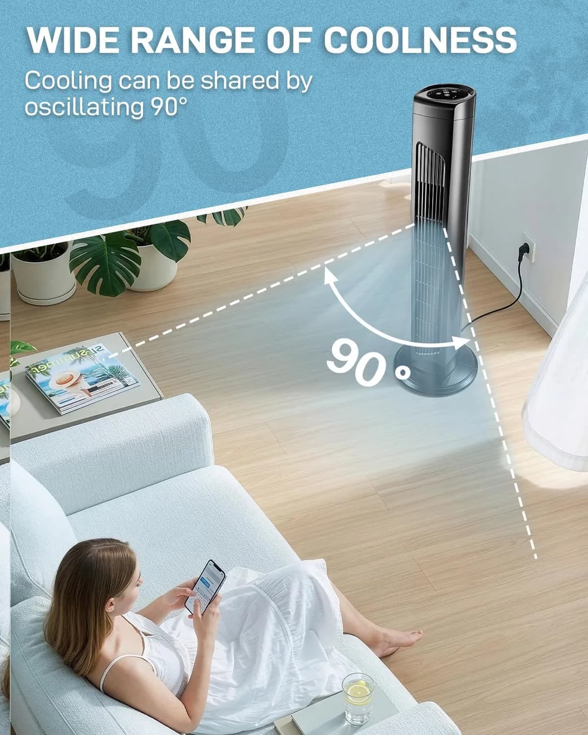 Fans In Cooling Innovative with Adjustable, Oscillating, Portable Floor Fan - Black Plastic for Home Office, Bedroom Model D0C9C8