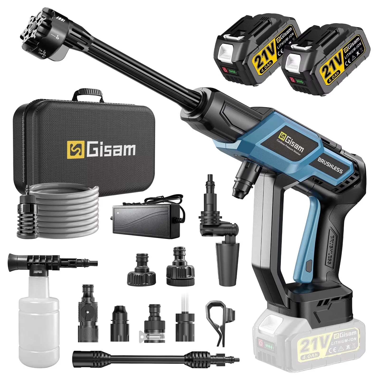 Pressure Washer Efficient with Battery, Adjustable Wand, Cordless - 2x 4 Model 70CD89