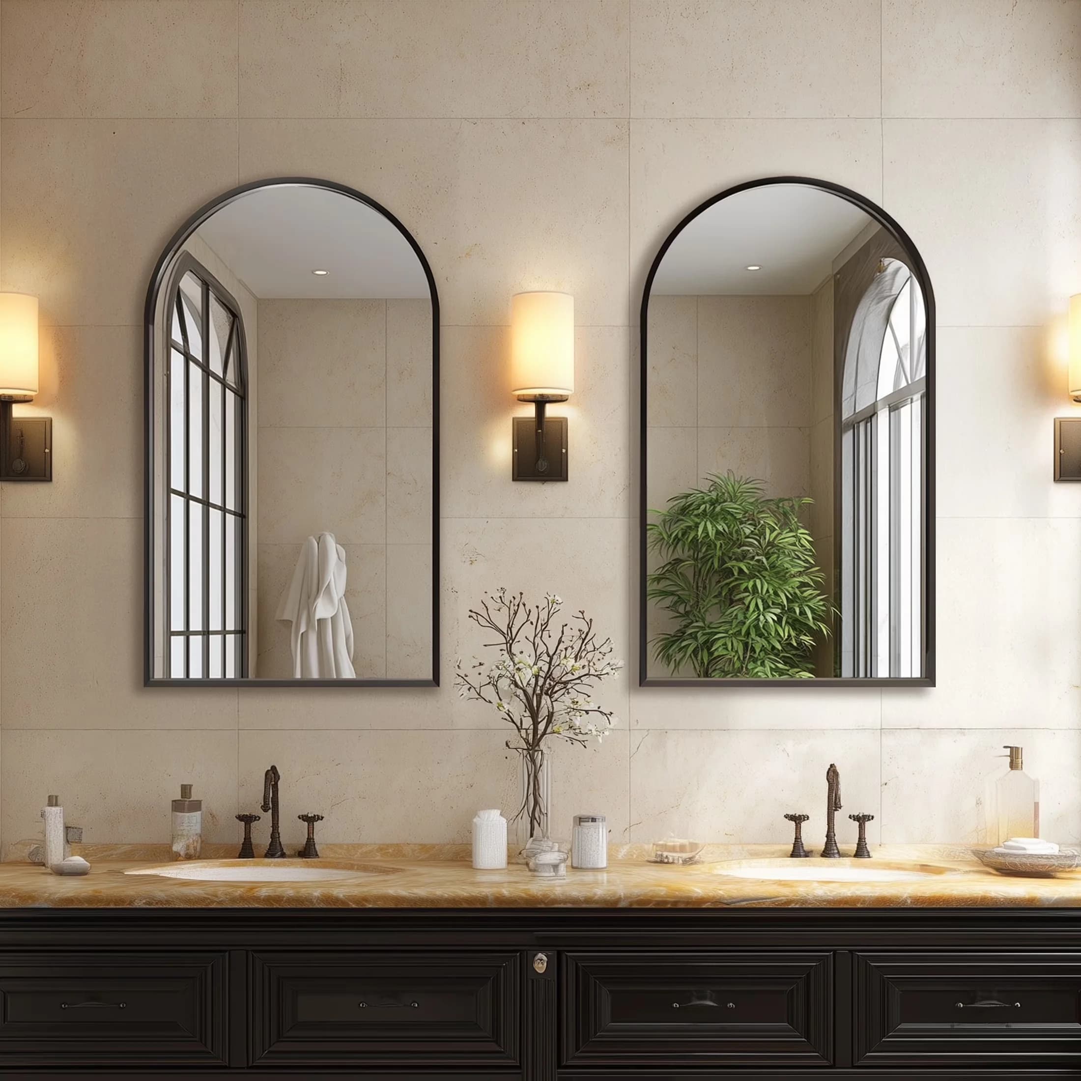 Professional Bathroom Renovation with LED, Contemporary - Black 20" x 30" Model 842F26