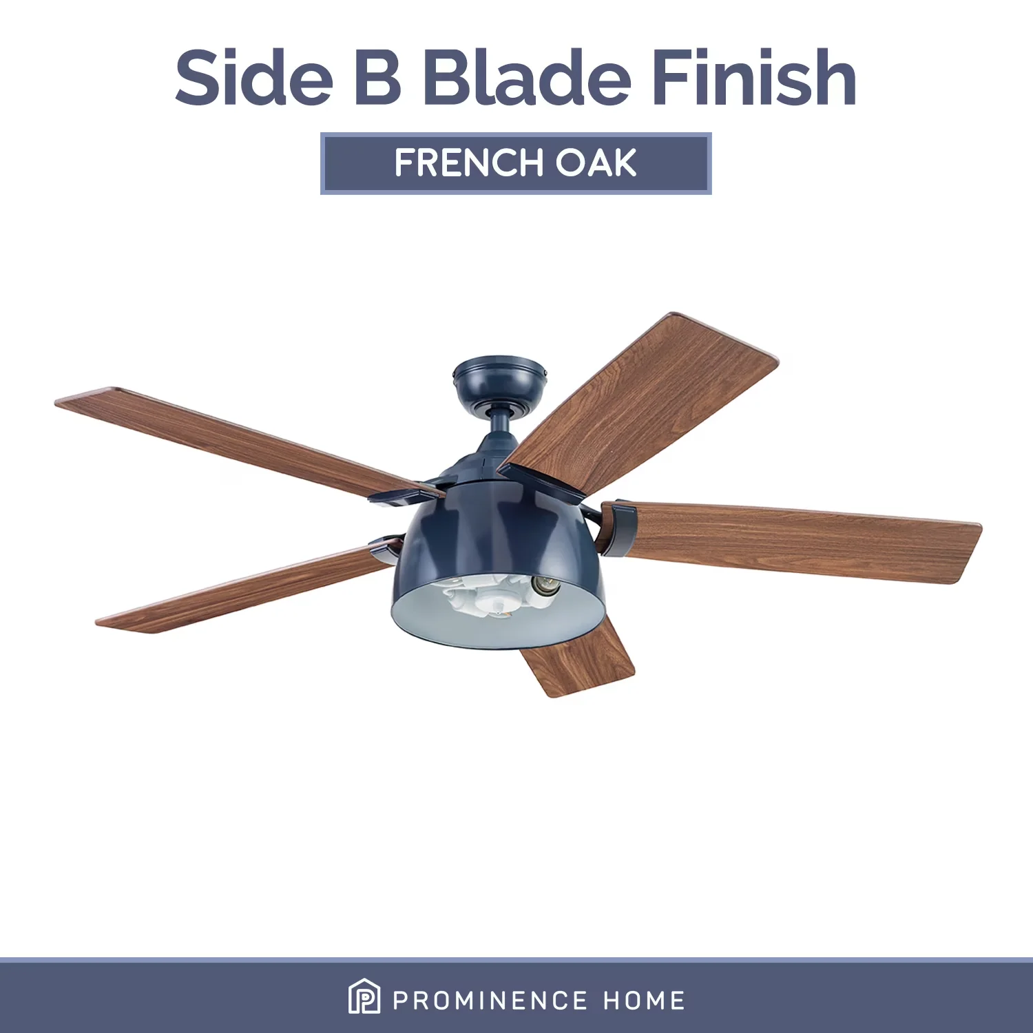 Versatile Ceiling Fan with LED, Dimmable, Industrial - Blue, Brown, Multicolor Metal Model 90E23F