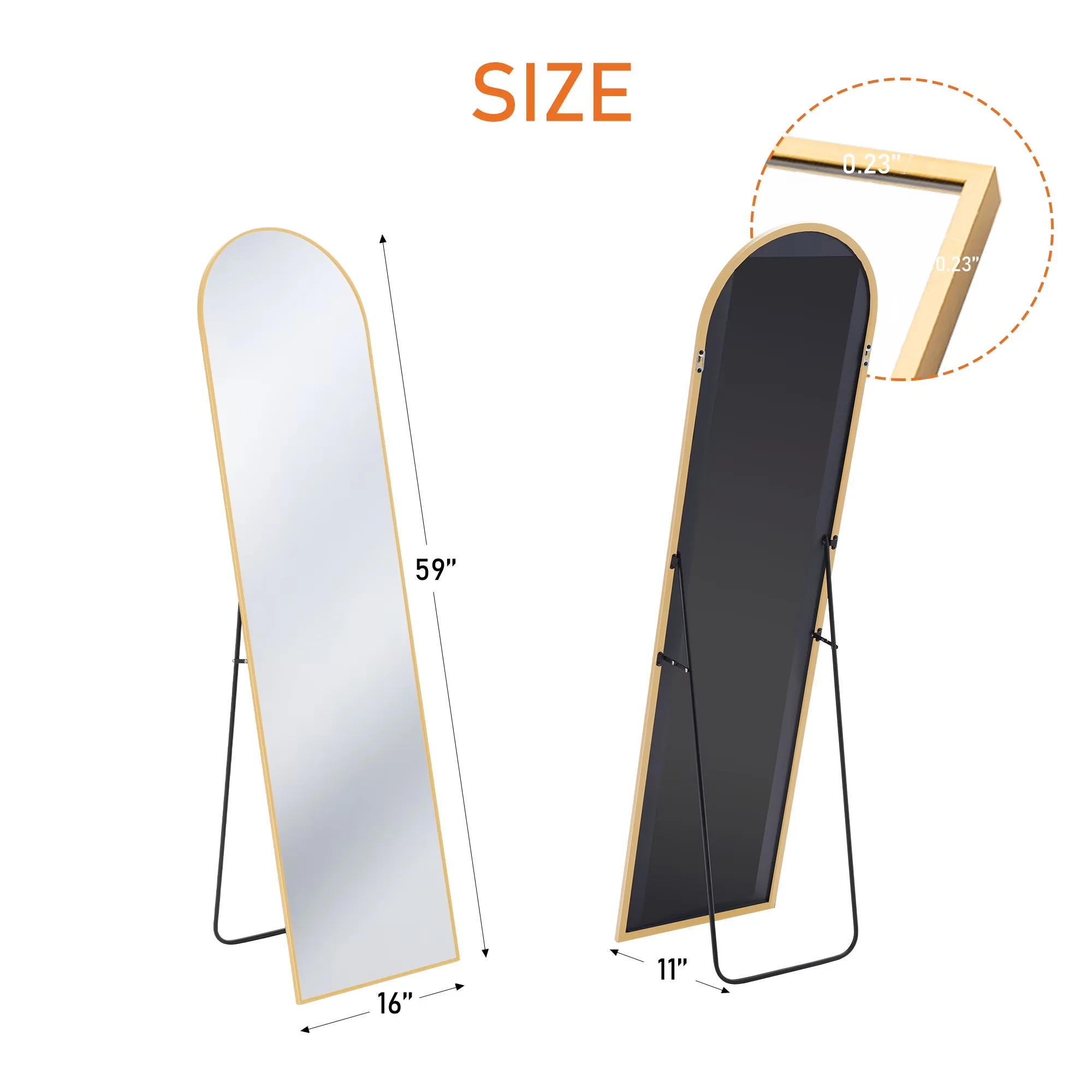 Sleek Bathroom Renovation with Contemporary, Adjustable - Gold 59" x 16" Model DD52A6