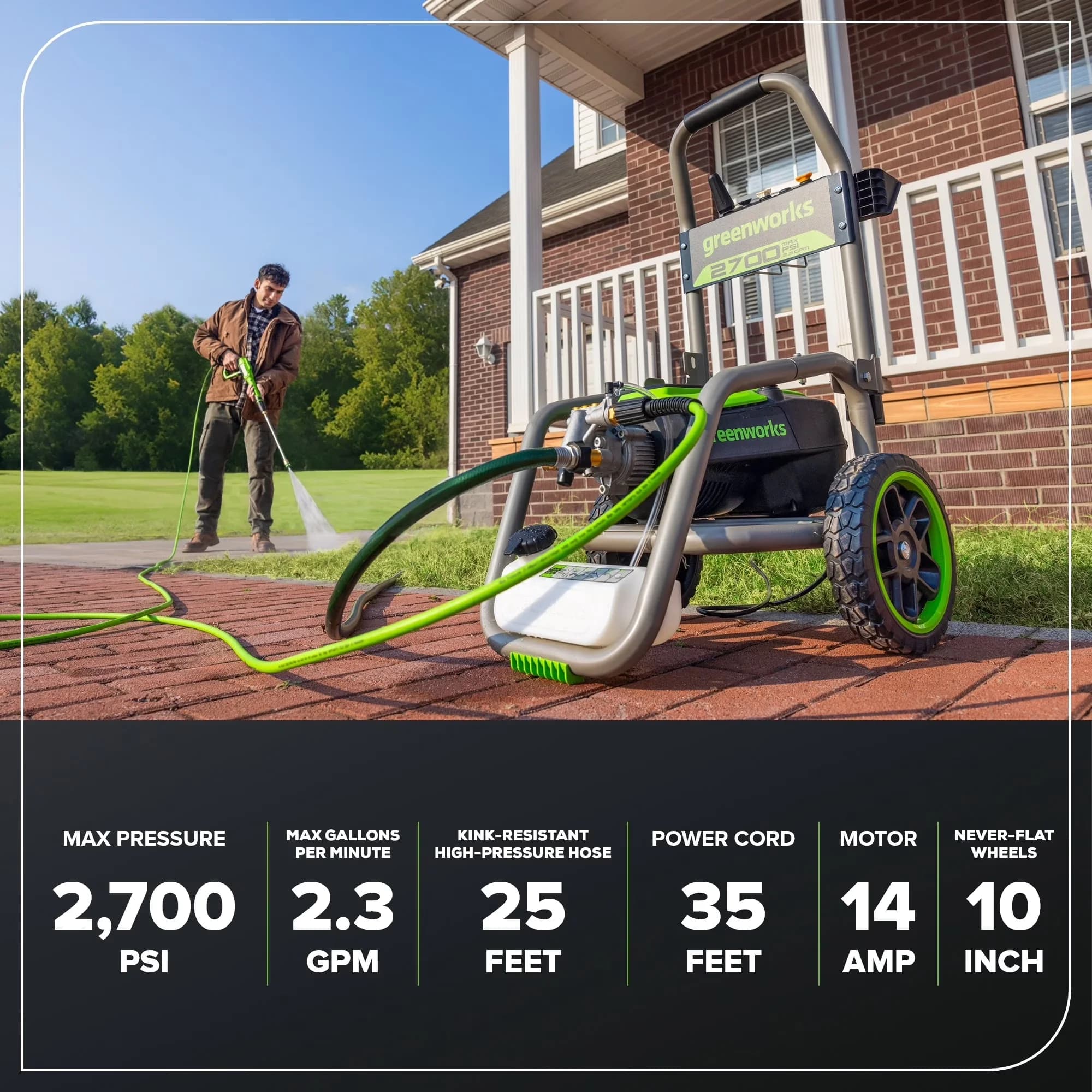 Pressure Washer Efficient with Interchangeable Wand, Adjustable Wand, Quick Connect Tips - Model 6C8671