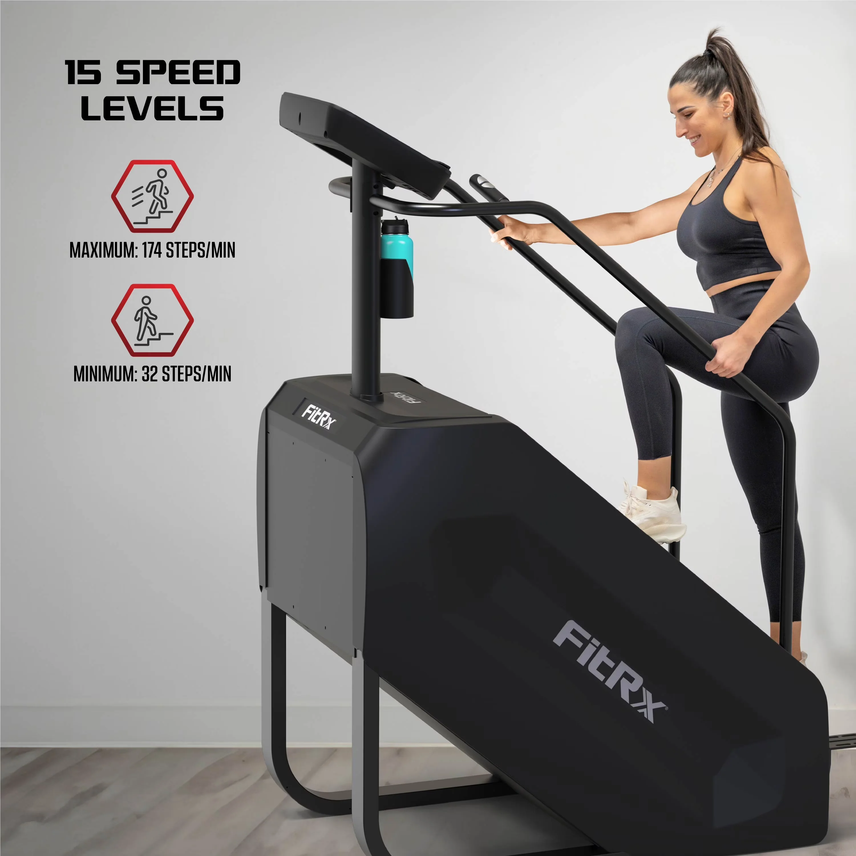 Home Gym Sleek with Compact, Heart Rate Monitor - Metal; Plastic; Rubber Black Model AB11EB