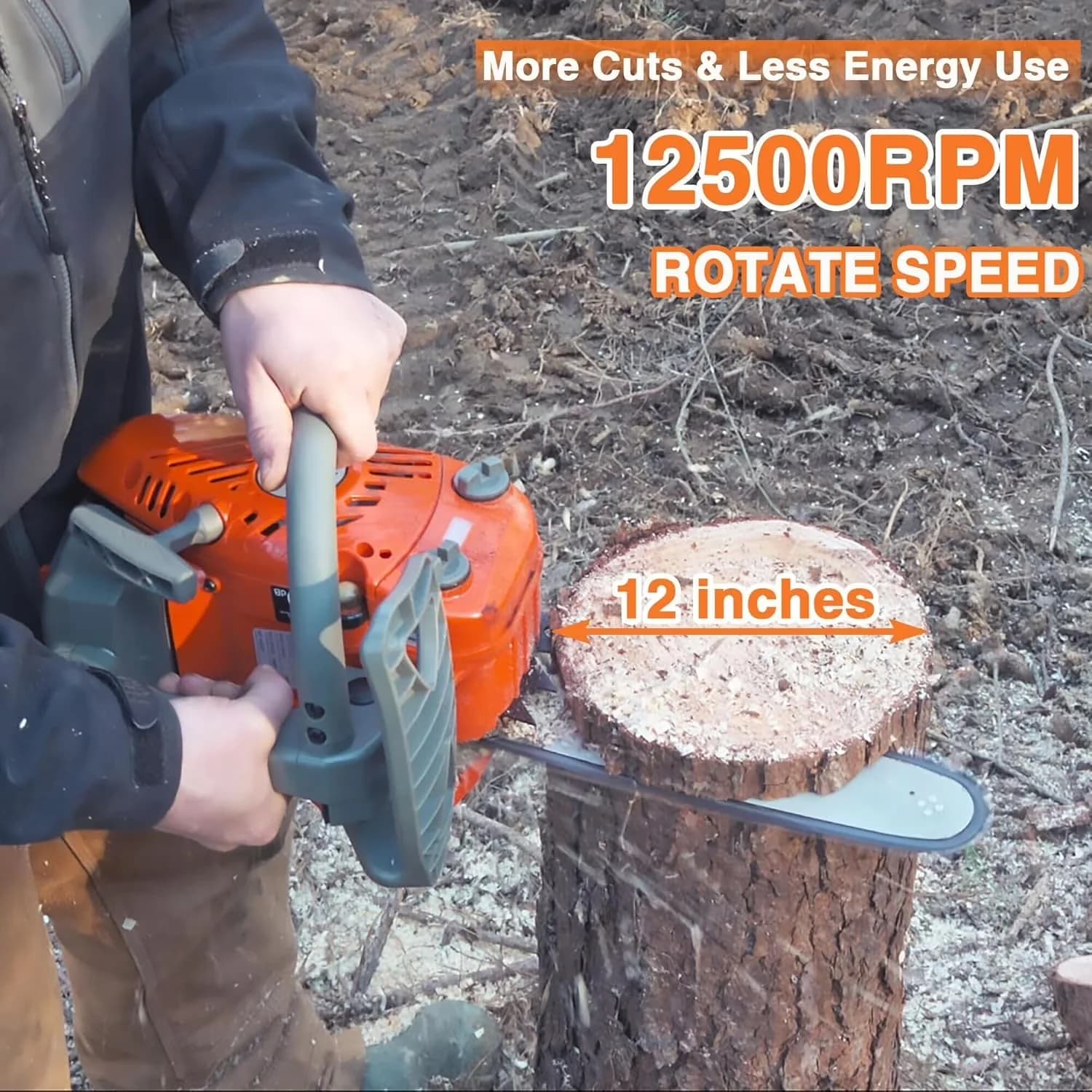 Chainsaw Sleek with Anti-Vibration - Orange 26CC - Sleek Profile Model B25BE8
