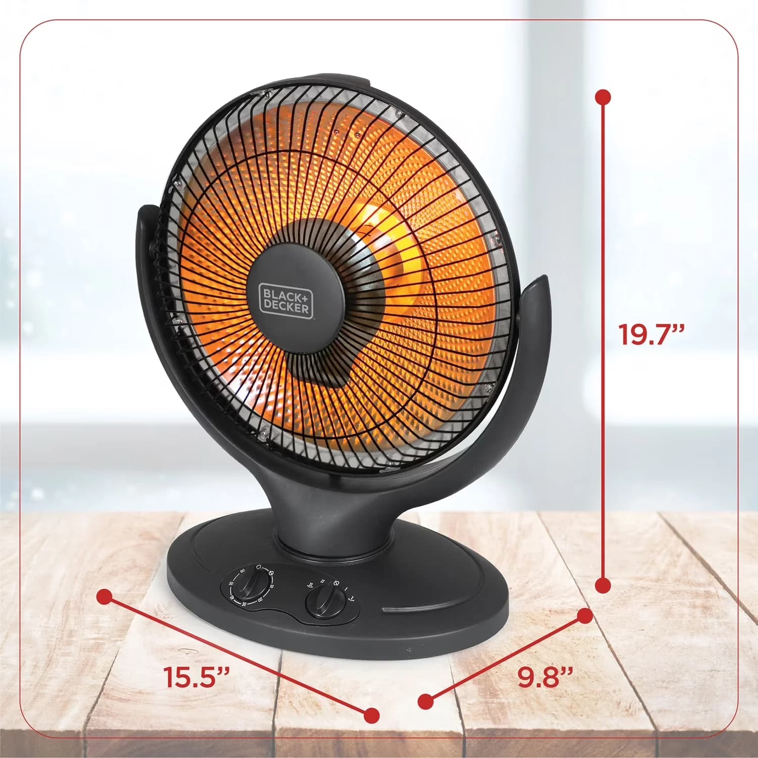 Portable And Electric Space Heater Essential with 800W, Oscillating - Black Model 047F78
