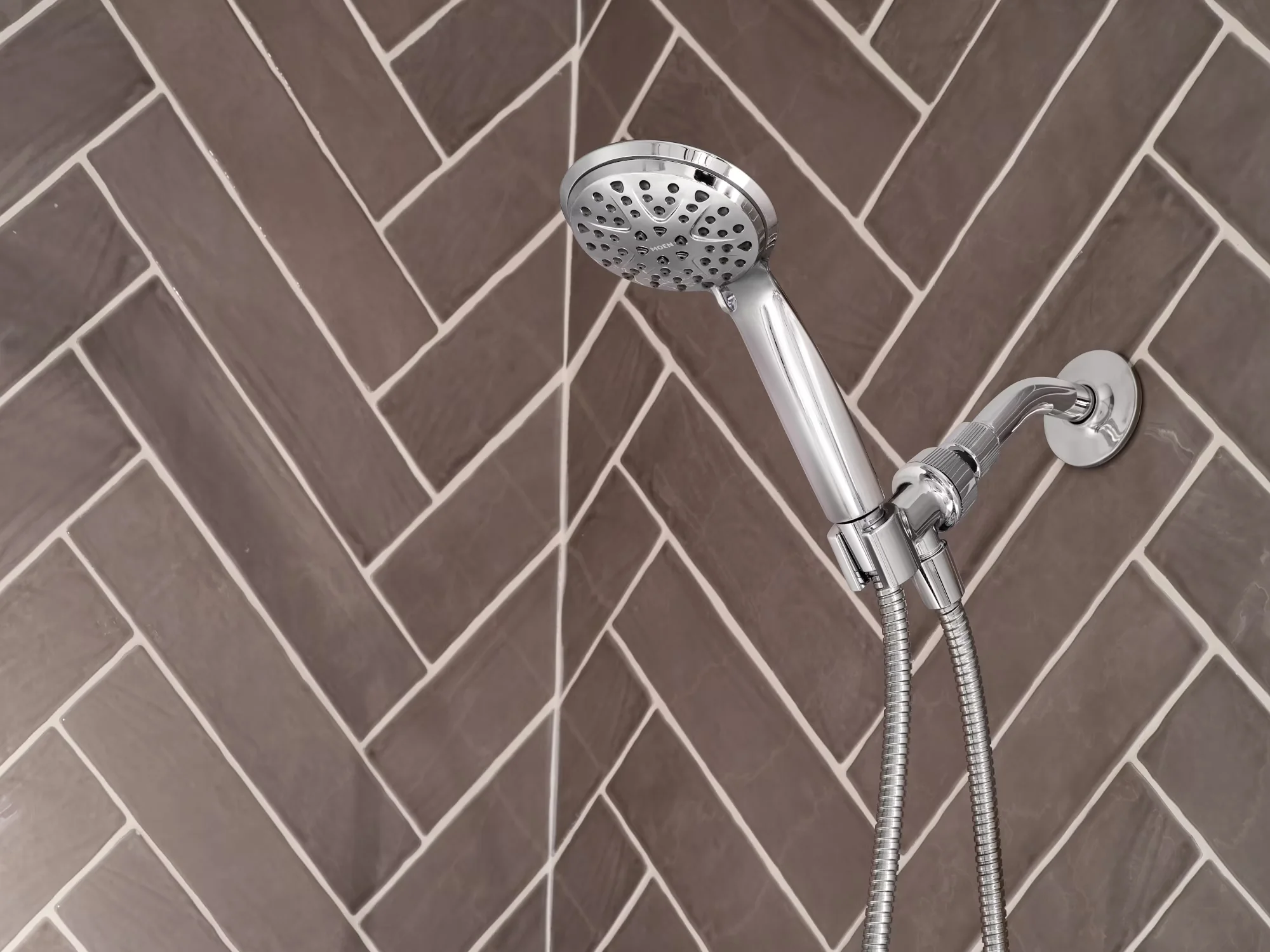 Shower Head Compact with Kink Free Hose, Easy 3-step installation, 6-Mode Attune Hand Held in Chrome 218H0 - Plastic Silver Model F53E26