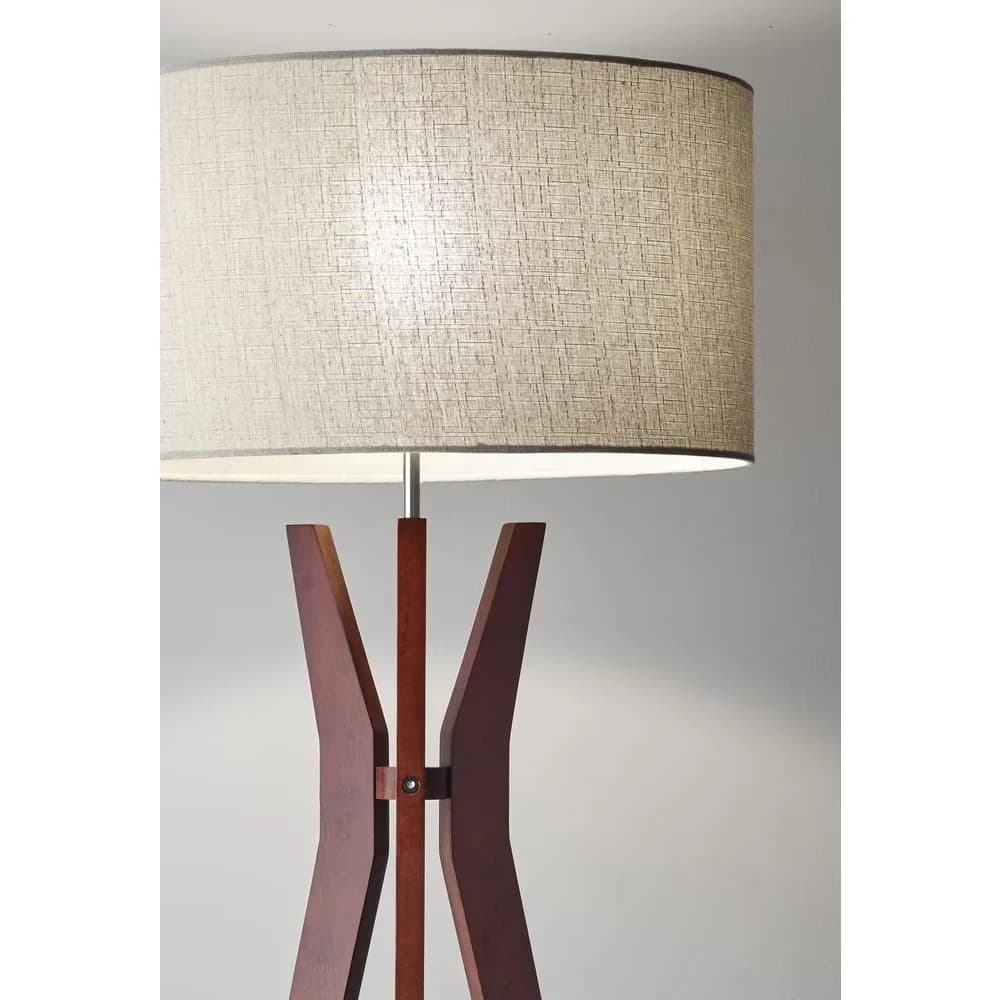Essential Floor Lamp with Incandescent, Contemporary - Multicolor Wood Model 12612E