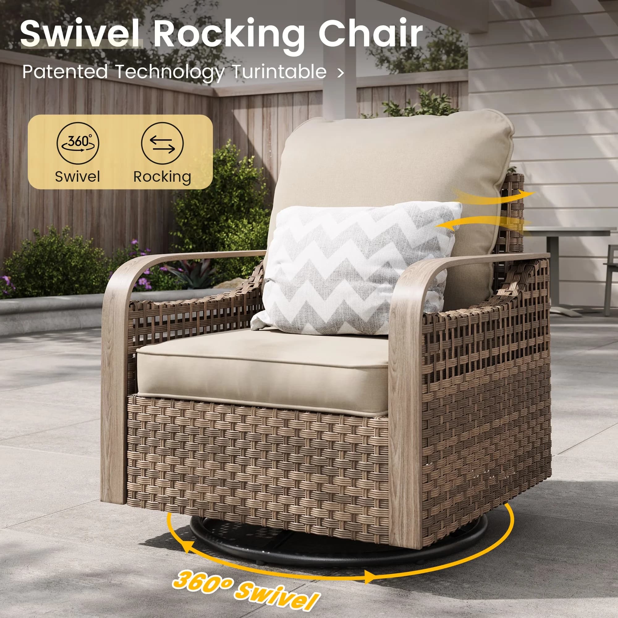 Patio Conversation Set Premium with Storage, Modular Wicker Sectional Sofa - Metal for Garden Model 7BE4CE