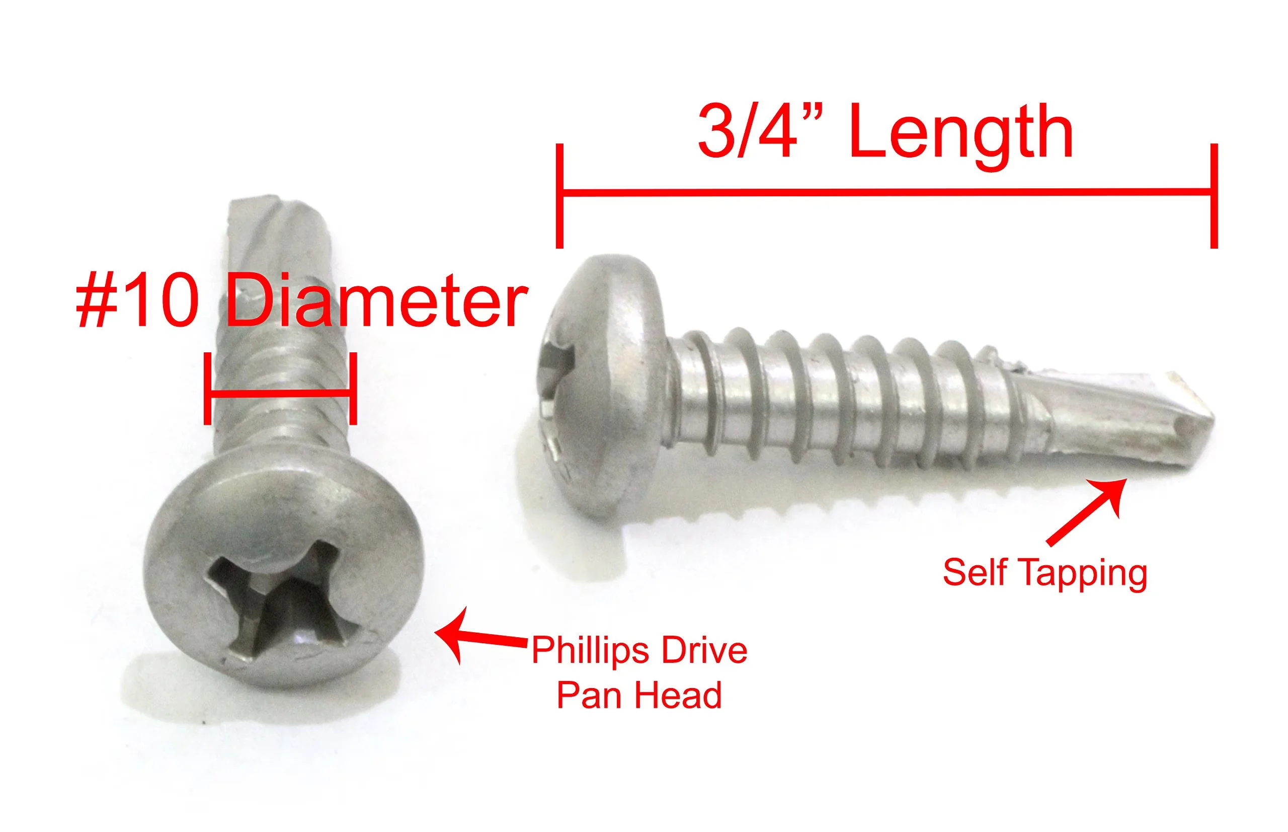 Modern Fastener with Pan-Head, Choose Size, 410 SS - Stainless Steel 410 Model 1E770F