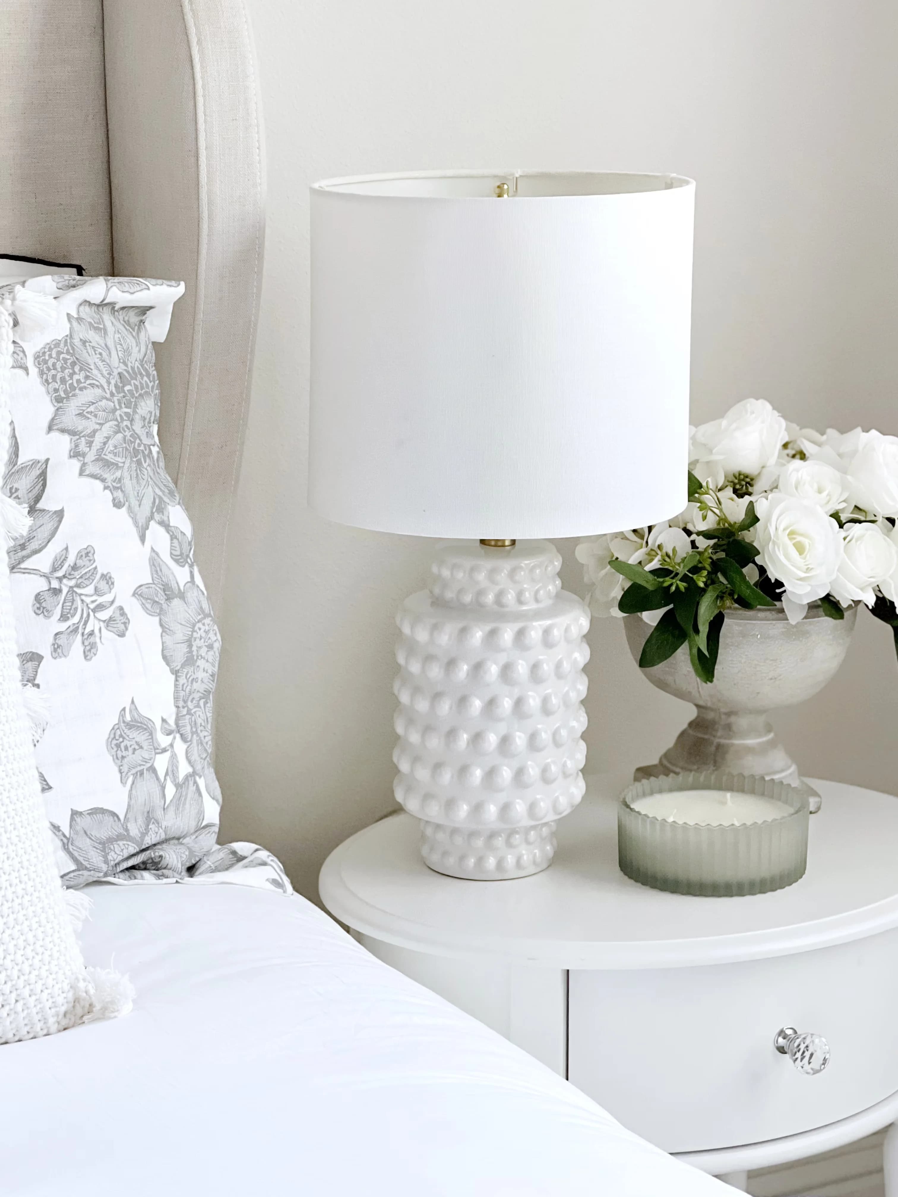 Led Lighting Essential with LED, Transitional, Farmhouse - Ceramic White for Living Room, Bedroom Model A8405D