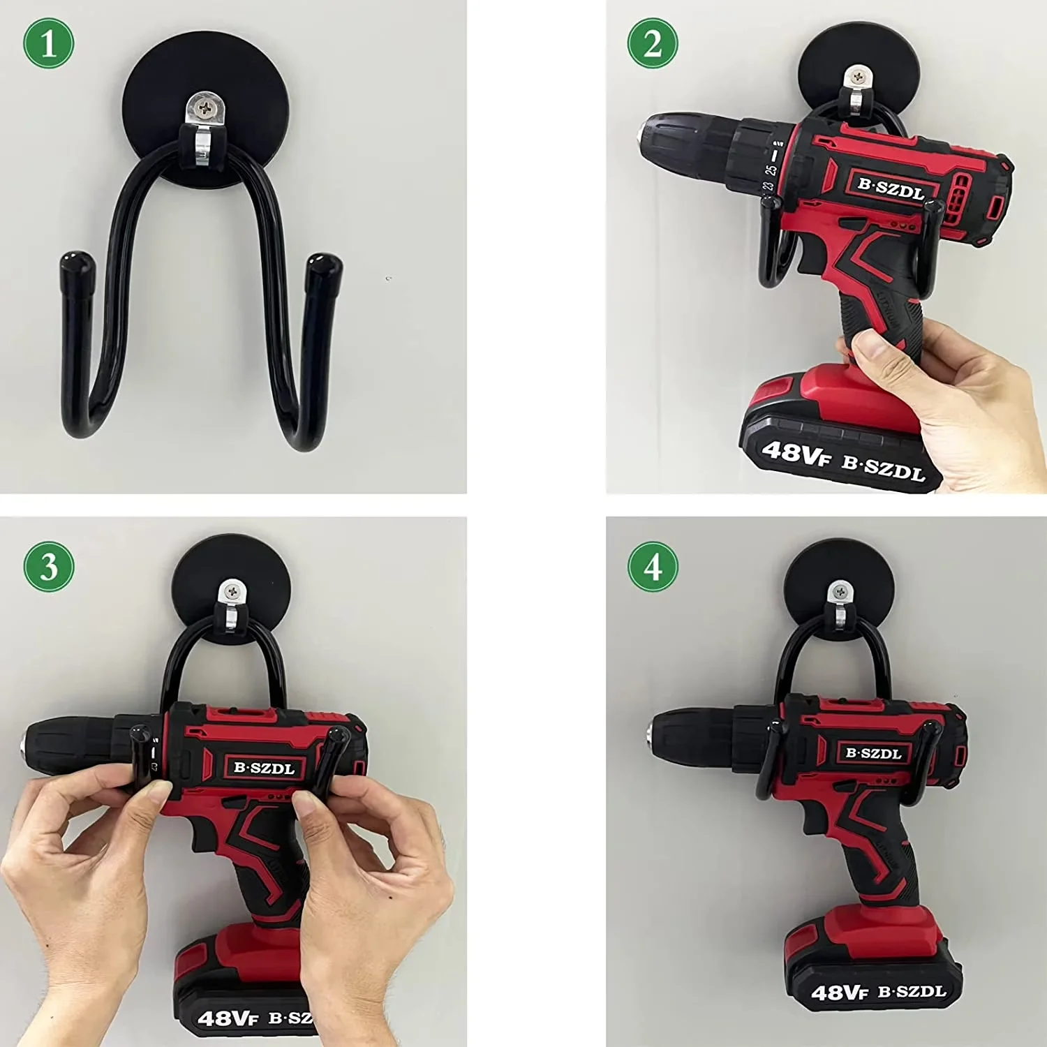 Reliable Toolstorage with Adjustable, Rubber Coating, Magnetic Tool Holders - Black Model ACD89D