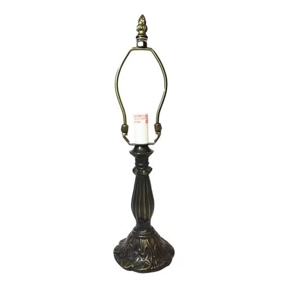 Classic Lamp with LED, Tiffany Lamps, Lily Metal Base - Bronze White Metal Model B92681