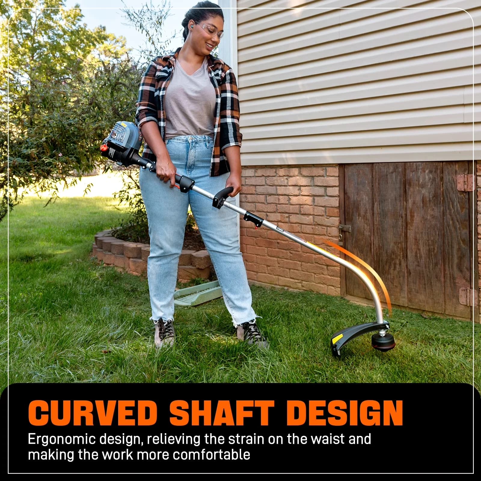 Quality String Trimmer with Brushless, 17.7" 26.5cc 4-Cycle Gas Weed Eater - Model 2B3CB2