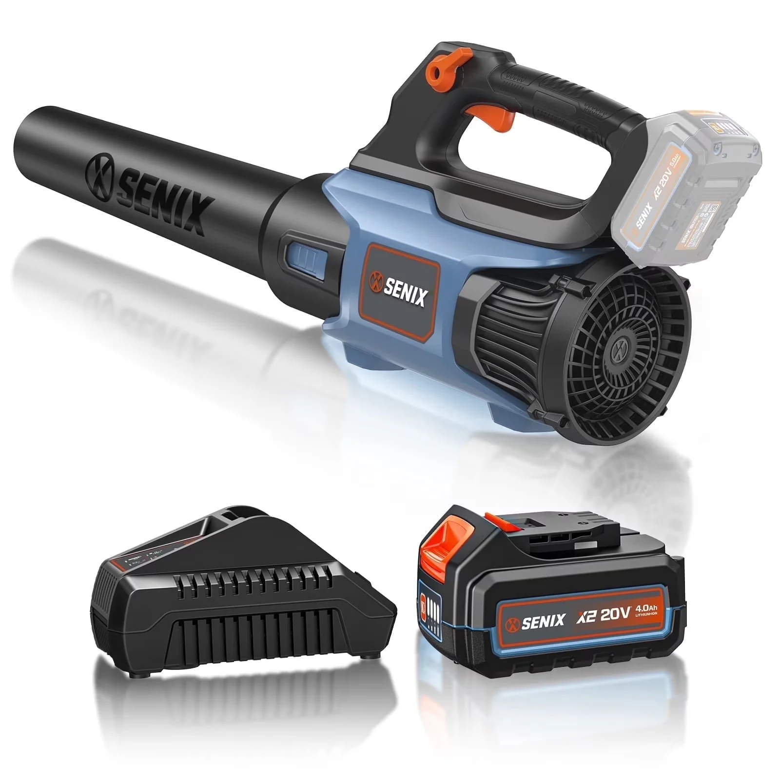 Stylish Leaf Blower with Battery, Up to 350 CFM and 80 MPH, 20 Volt Max* Cordless - Model 050895