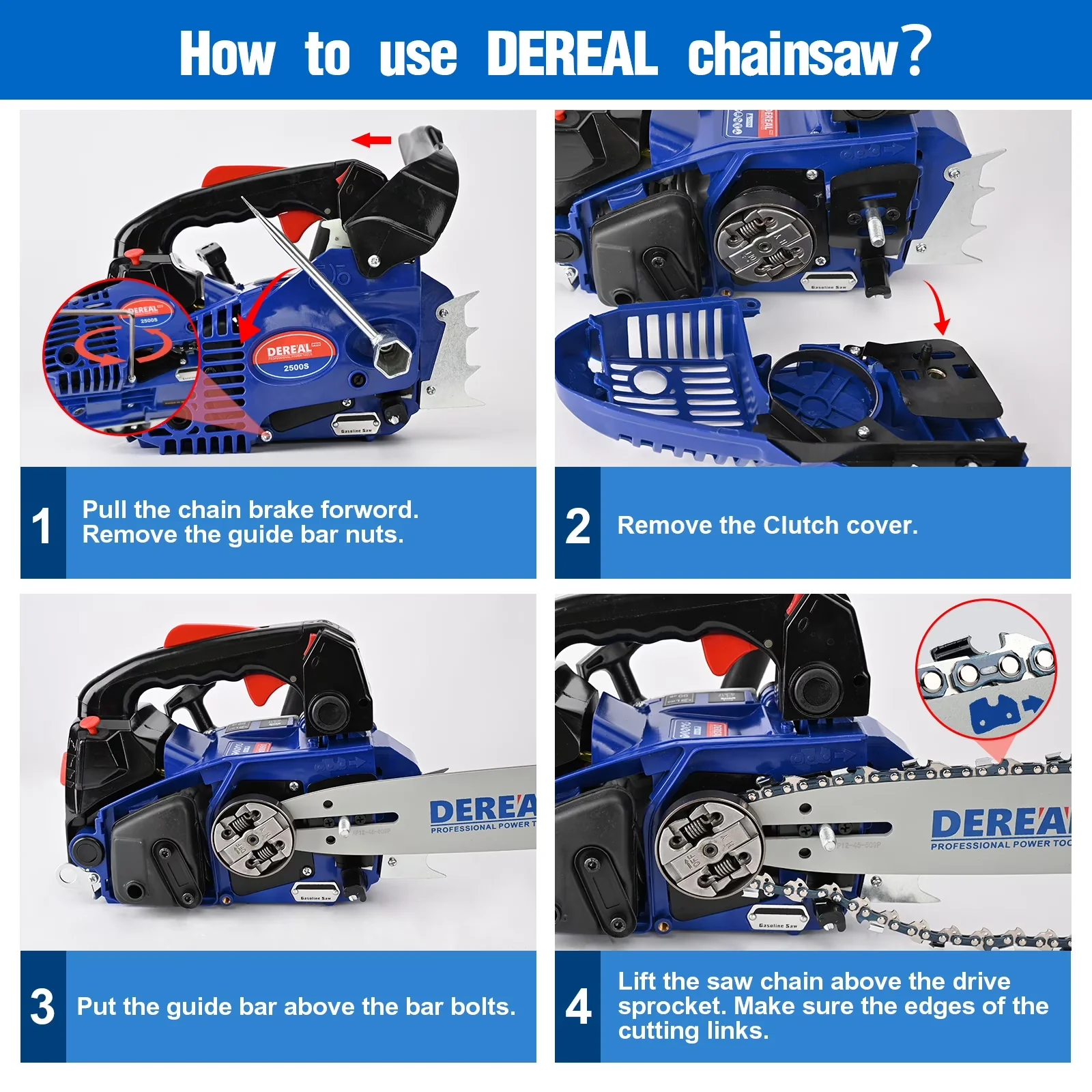 Modern Chainsaw with Automatic Chain Oiler - Blue 12 in - Essential Collection Model 85047C