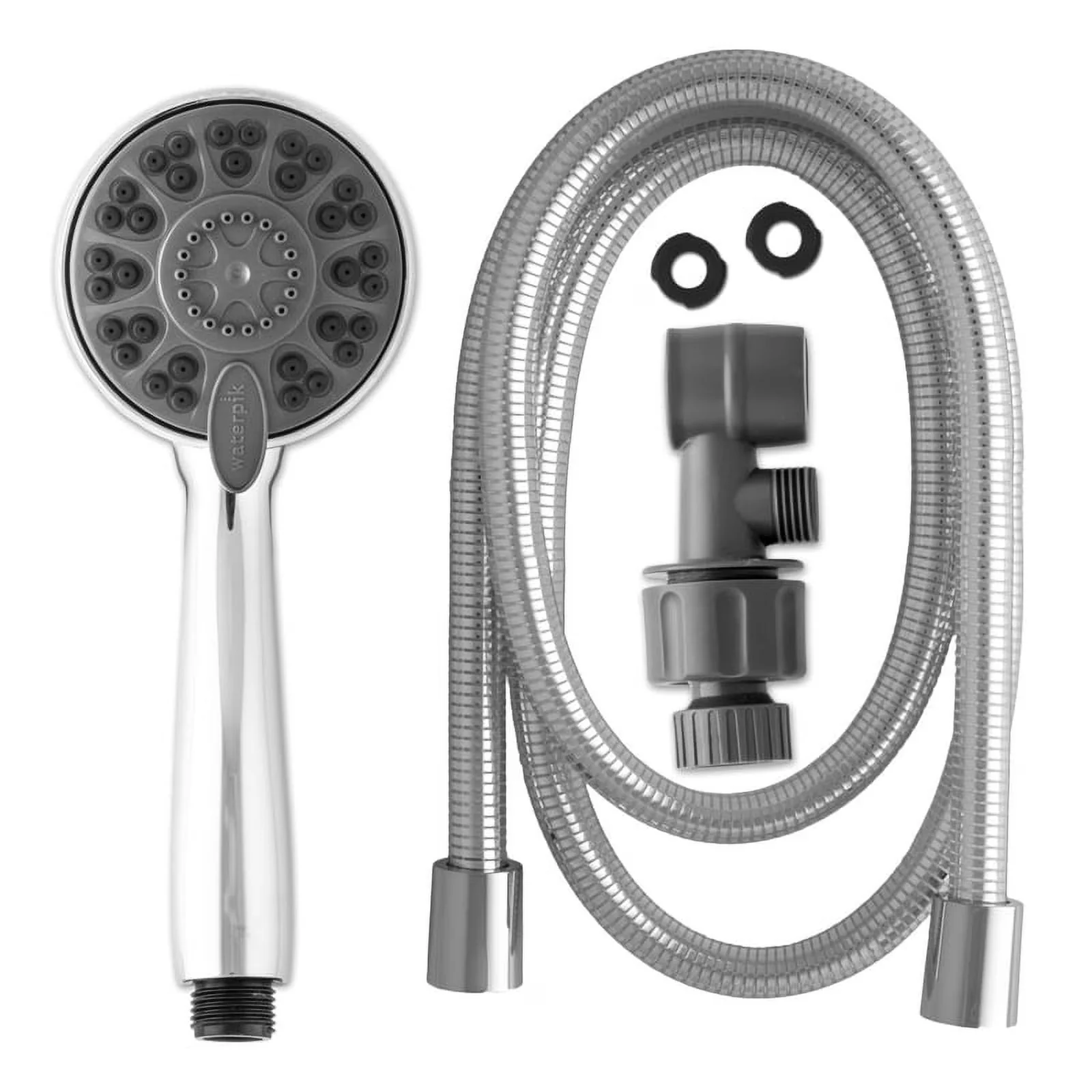Shower Head Premium with Adjustable Flow Rate, Anti-Clog - Plastic Silver Model 5C902E