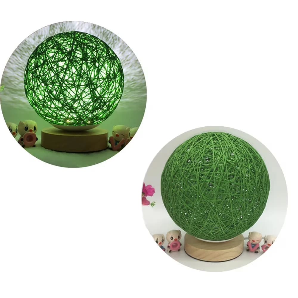 Compact Lamp Set with LED, Modern, Touch Control Rattan Table Lamps - Multicolor Rattan for Bedroom Model 38F0BC