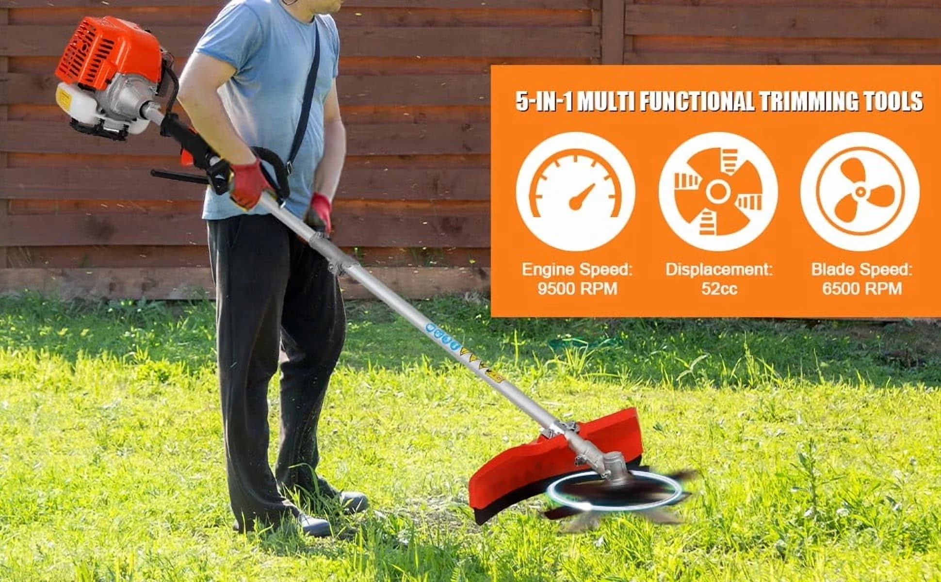 Essential String Trimmer with Extendable, Attachment Capable, Edger Conversion Capable - 5 In 1 (Orange) Model 907559