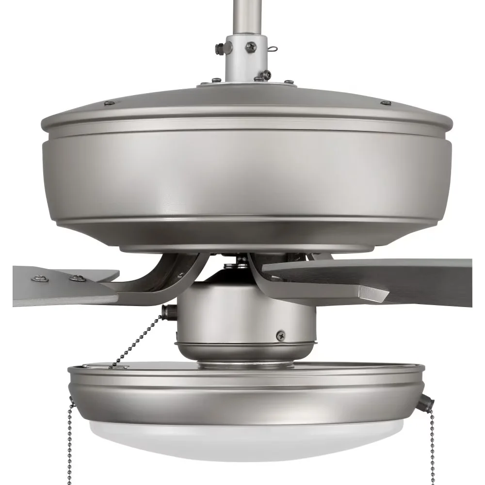Versatile Ceiling Fan with LED, Traditional, 52 Inch 5 Blade - Silver Acrylic Model 0DBC48