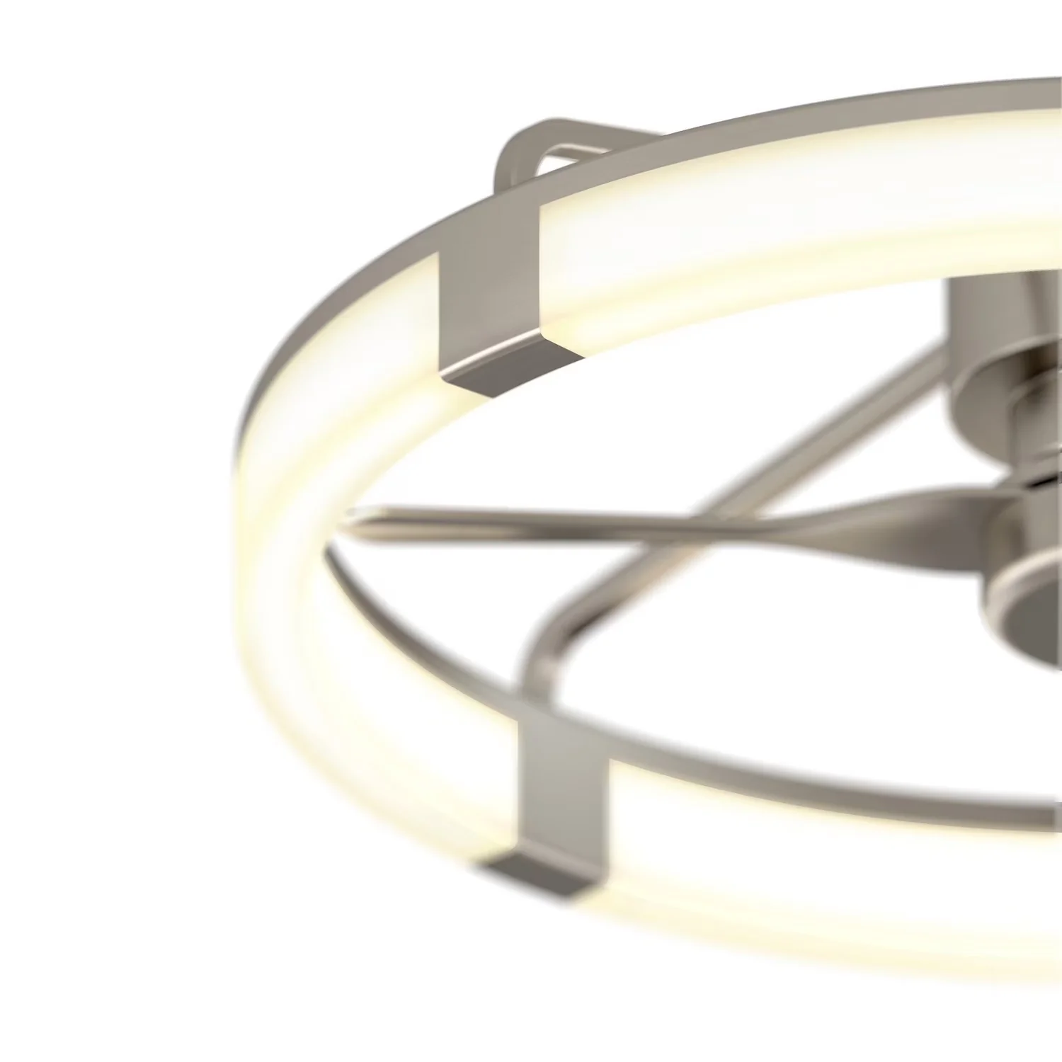 Essential Ceiling Fan with LED, Modern, Dimmable - Metal Silver Sunnyvale Model 7F601B