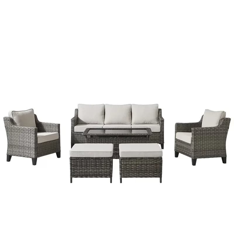Stylish Patio Conversation Set with Storage, Weatherproof - Powder Coated Steel, Pe Wicker Brown Model AE4199