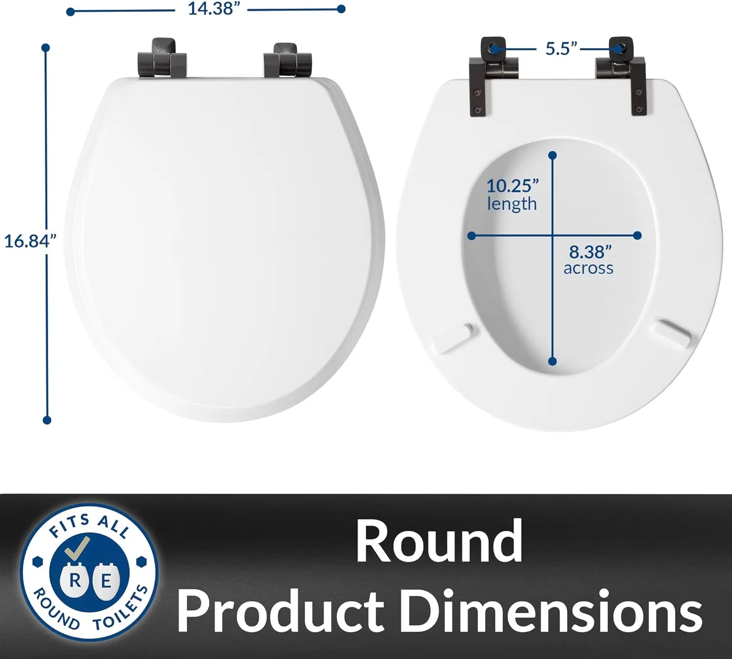 Reliable Toilet Seats And Lid with Easy To Install, Decorative, Hardware Included - White Wood Model 4B96E3