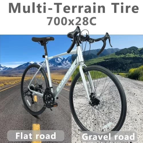 Premium Road Bike with Lightweight, Have a good day!, 700C - Sliver - Space-Saving Design Model 1F0722