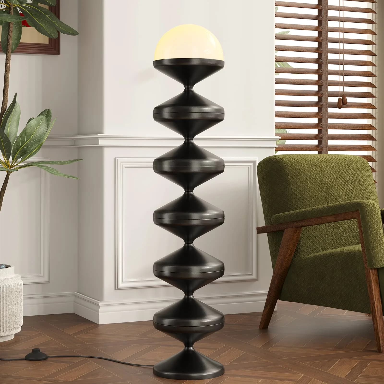 Floor Lamp Innovative with LED, Dimmable, Energy Efficient - Black Metal Model F84EC9