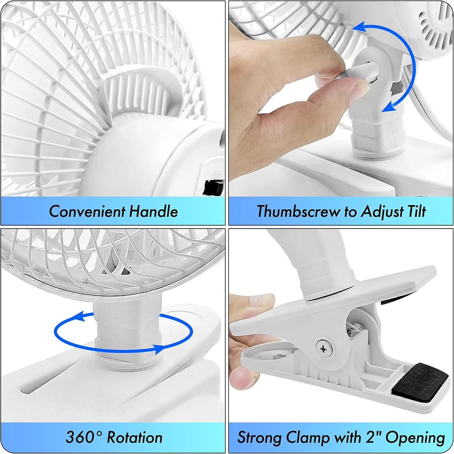 Fans In Cooling Sleek with Convertible, Tilt Mechanism - White Plastic Model D55534