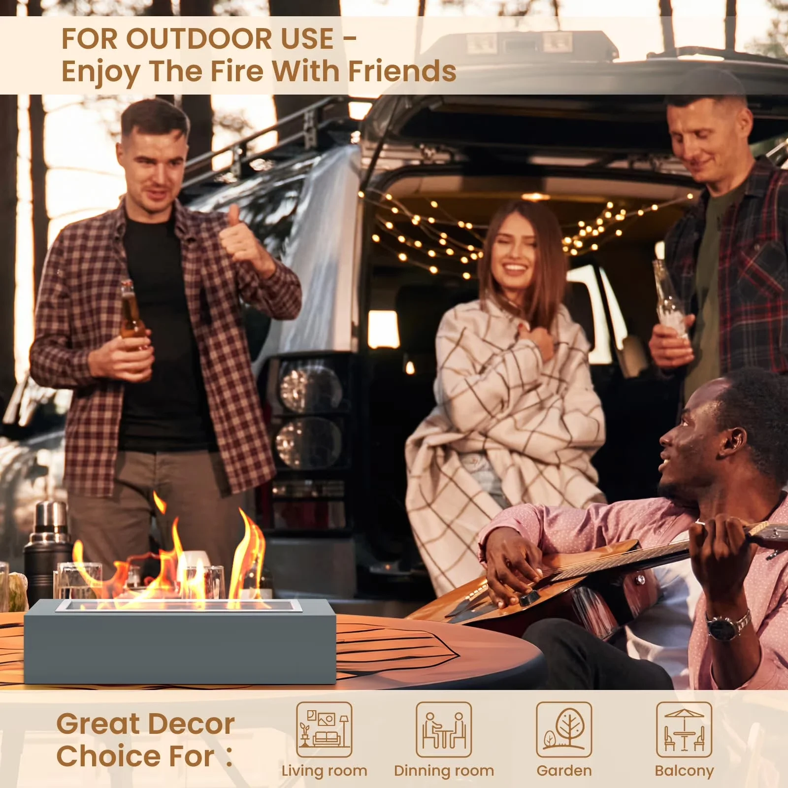 Efficient Outdoor Heating with Smokeless, Portable - Large Grey Rectangle Model 4C6B91