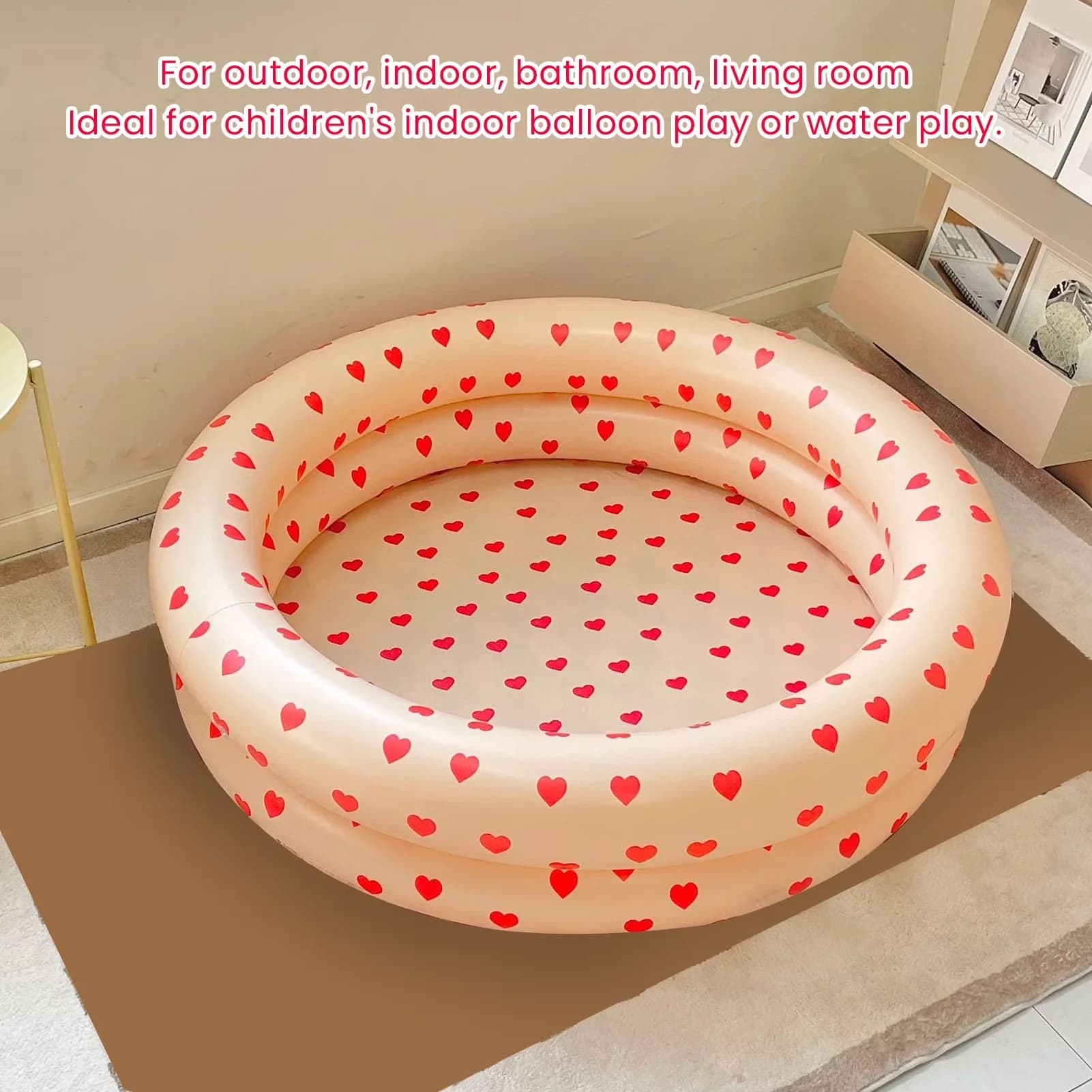 Premium Inflatable Pool with Safe Convenient, Soft Floor, Round Baby Paddling - Pink Model D2CA37