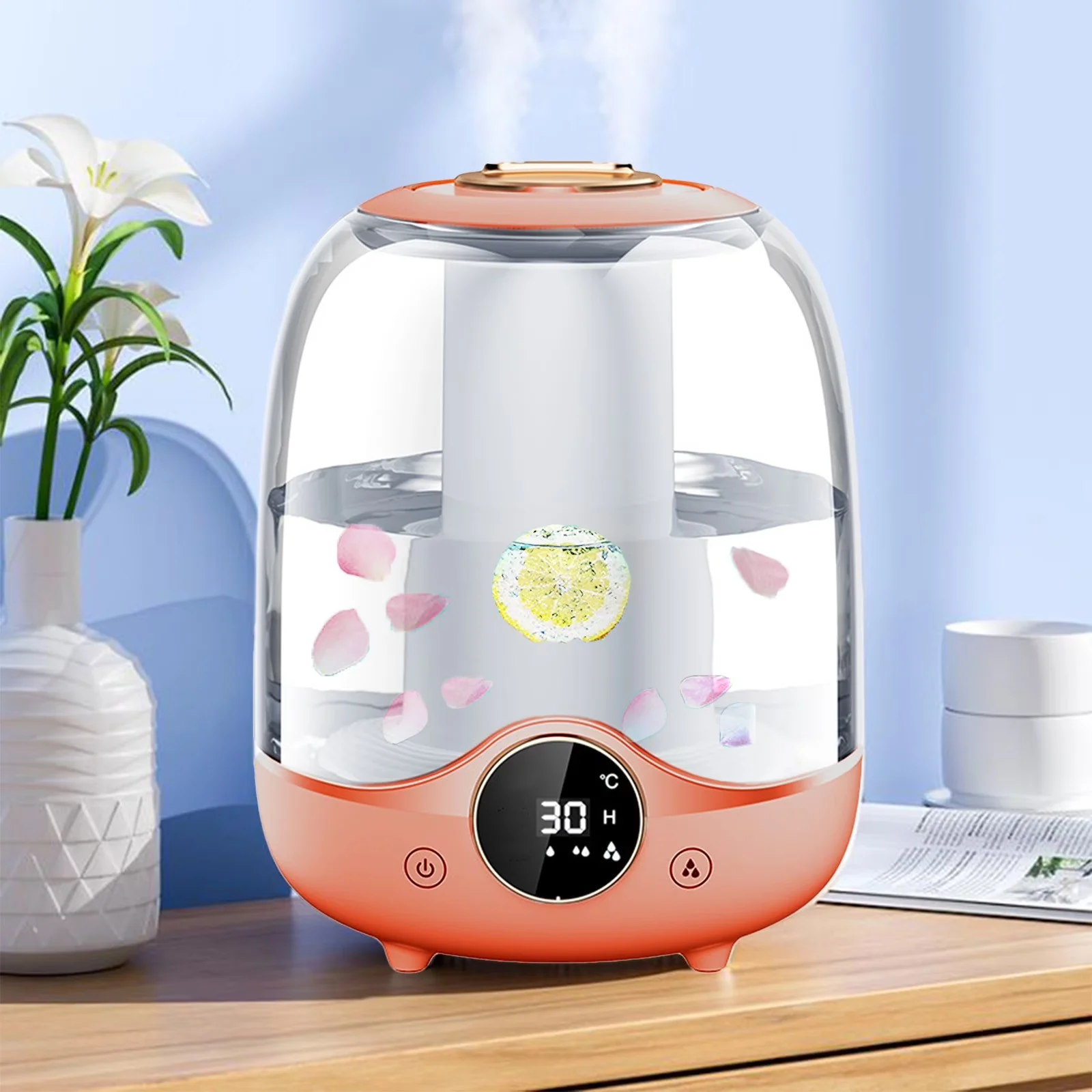 Premium Humidifier with 3L Cool Mist - Orange - Built to Last Model 4BA401