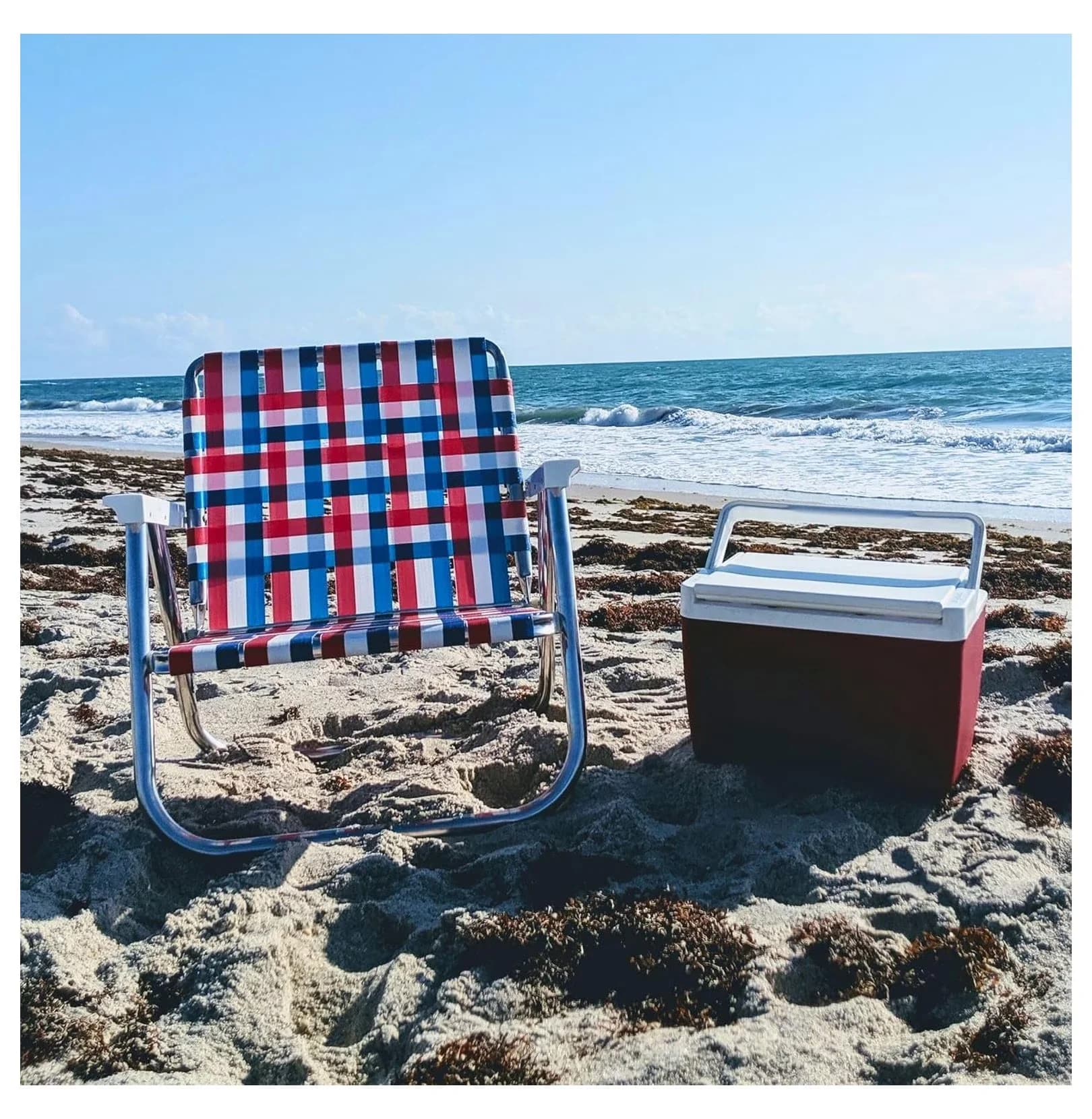 Durable Beach Chair with Rust Resistant, Folding - Patriot - Industrial Grade Model DACE30