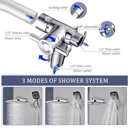 Efficient Shower Head with Simple Installation - Chrome Stainless Steel Model 16A181