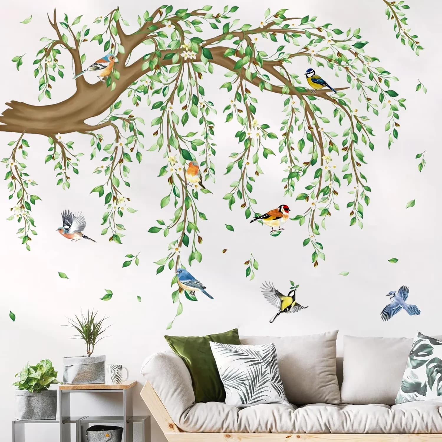 Wallpaper Wall Decals Wall Covering Versatile with Reusable, High Coverage Decorations, Large Hanging Vine - Pvc Green Model 7D2B0D