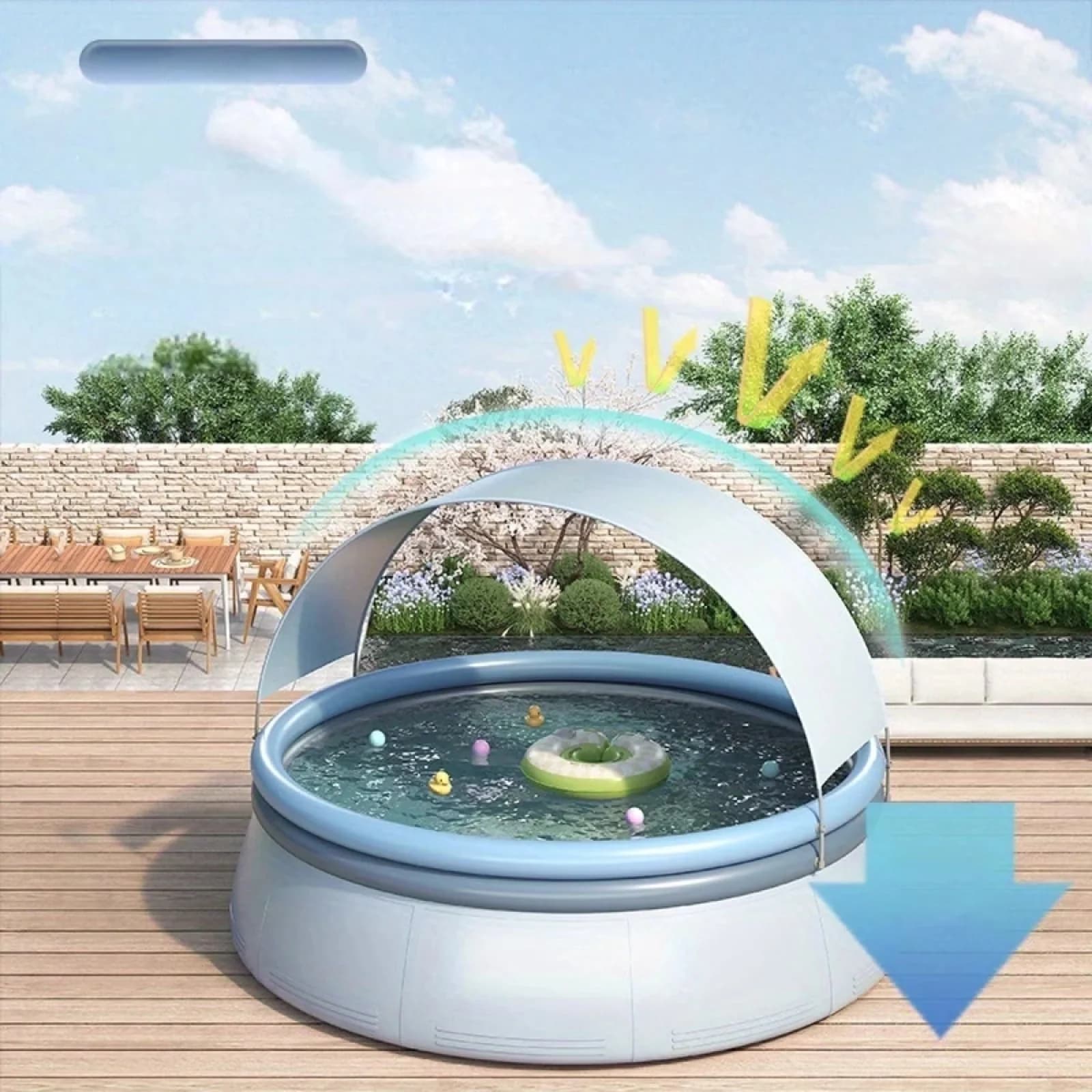Essential Inflatable Pool with 10FT Swimming - Blue - Satisfaction Guaranteed Model 3E61C3