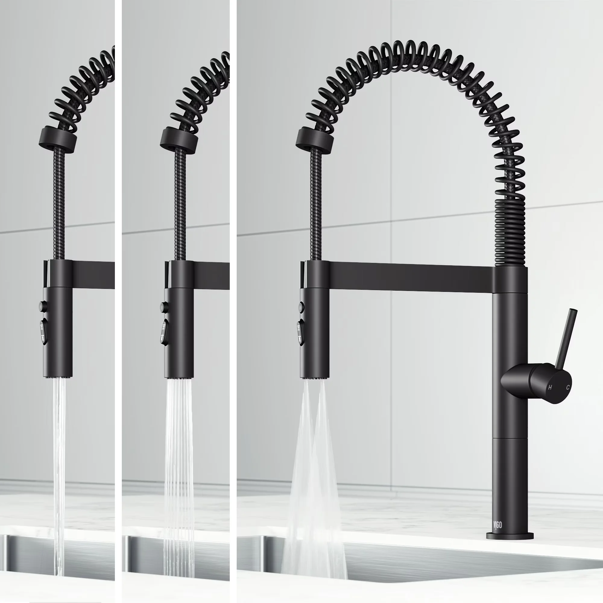 Sleek Kitchen Renovation with Easy To Clean, 360 Degree Swivel, Mounting Hardware Included - Brass Black Model 458543