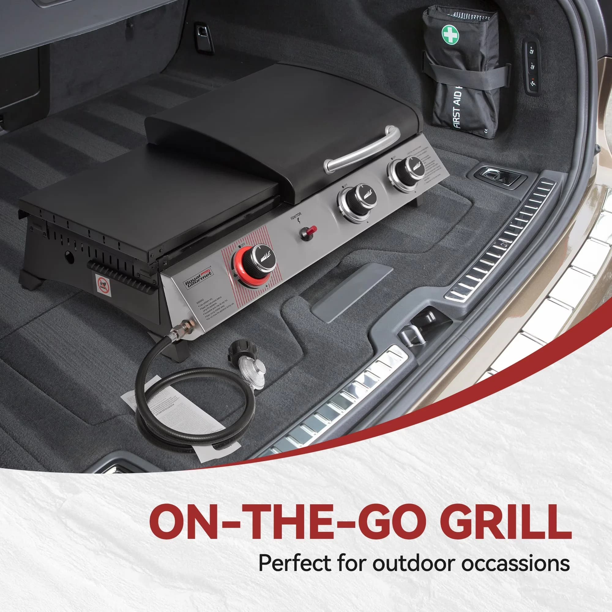 Flat Top Grill Versatile with Portable, Side Burner - Steel (Main Body) Model 0FFE68