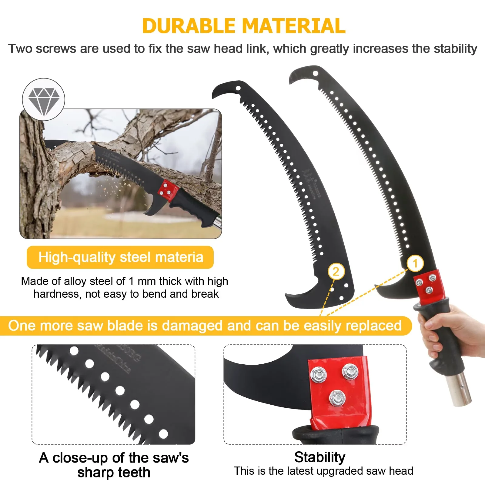 Compact Pole Saw with Telescoping - Feet - Reliable Performance Model F233BF