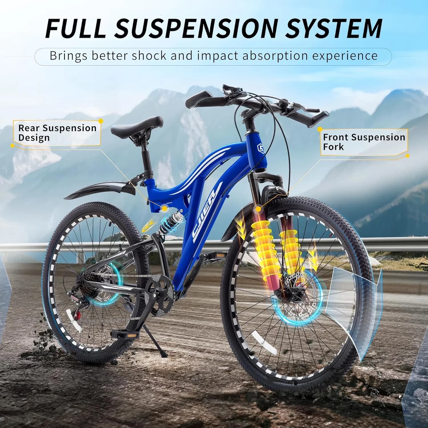 Mountain Bike Efficient with Adjustable Speed, Adjustable Seat Height - Blue Model 330DB7