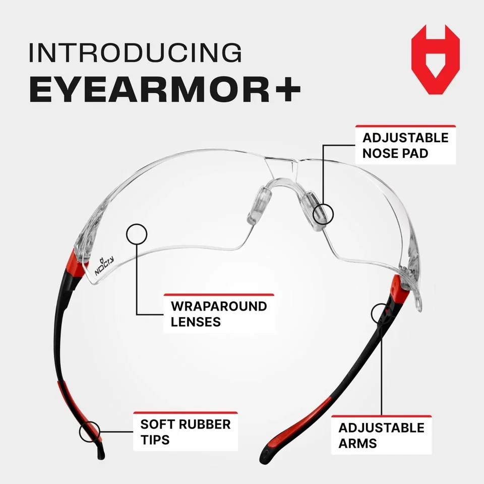Sleek Protective Equipment with Nocry Clear Safety Glasses for General Purpose - Model 9E27FA