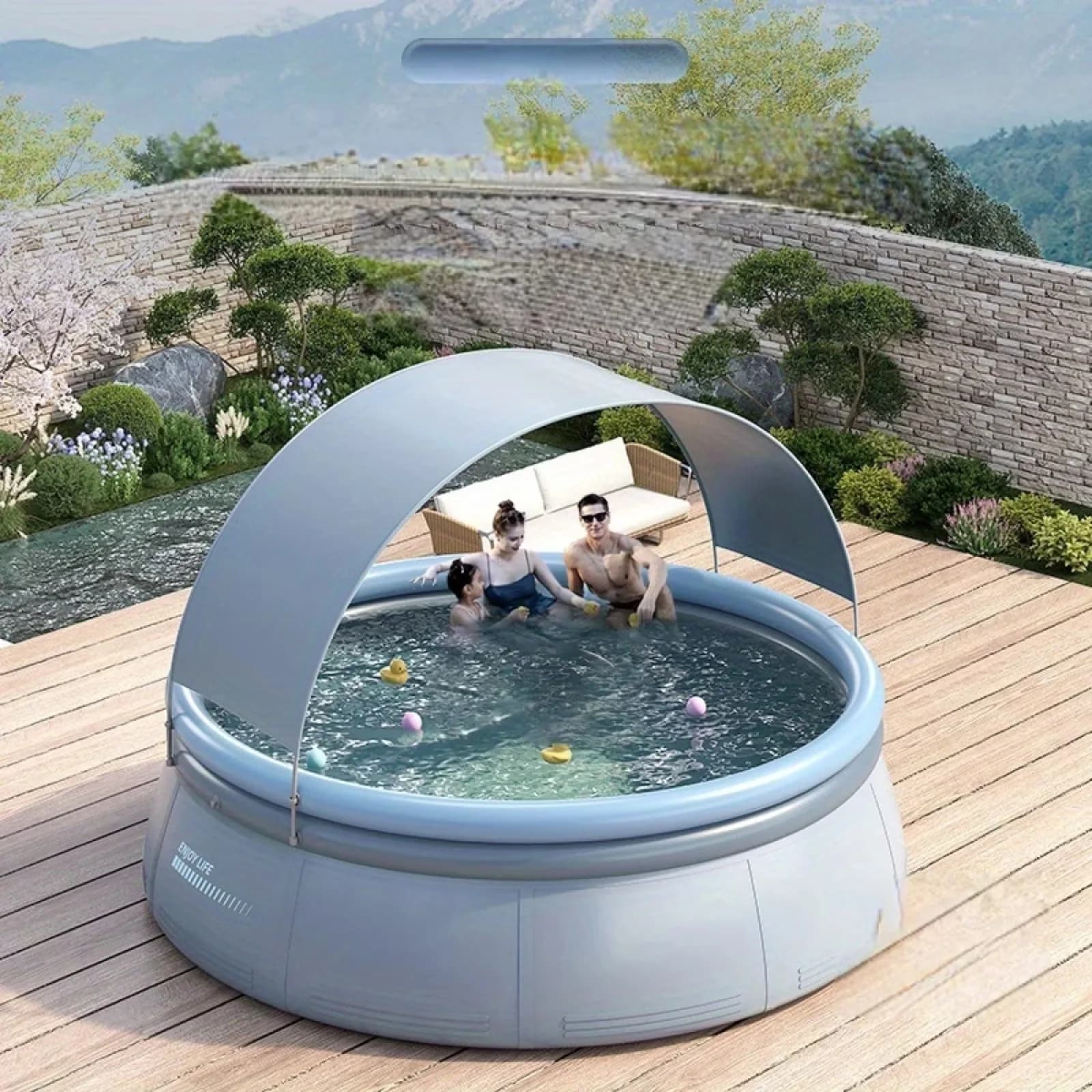 Essential Inflatable Pool with 10FT Swimming - Blue - Satisfaction Guaranteed Model 3E61C3