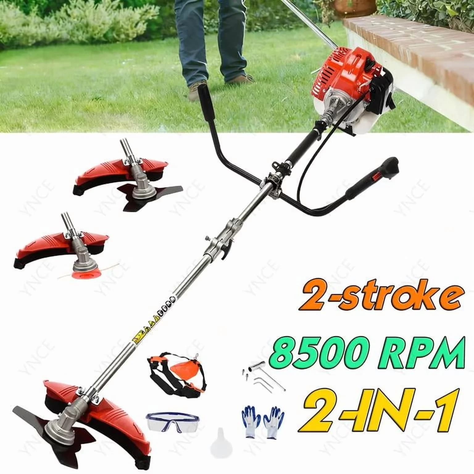 Essential String Trimmer with Edger Conversion Capable, Bevel Adjustment - Red for Home, Garden Model 741ACD