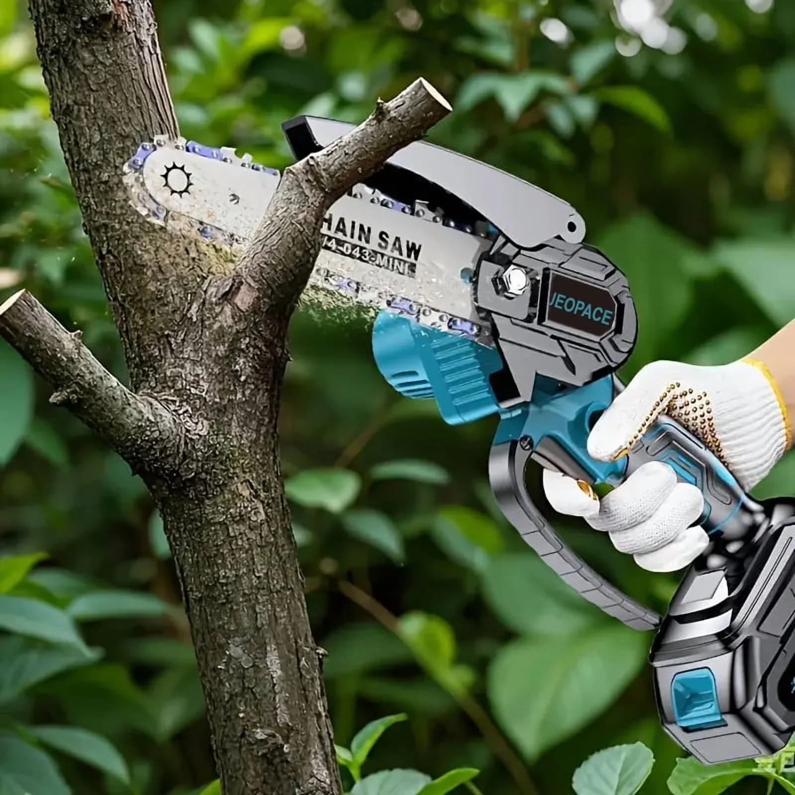 Versatile Chainsaw with Battery, handheld electric tree cutter, Mini electric saw Wireless - Model 52CDC7
