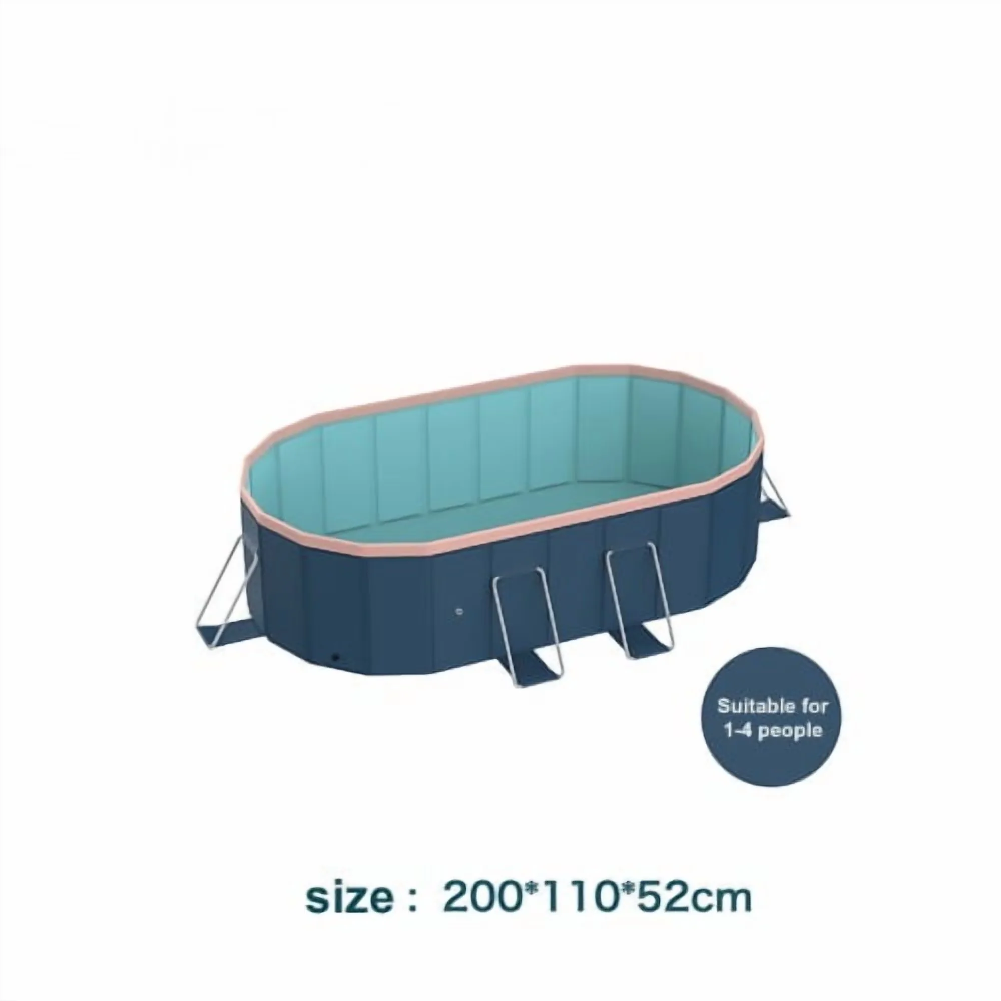 Inflatable Pool Essential with Dog, Kiddie, 6.9FT PVC Folding - Blue for Outdoor, Garden Model B9C20B