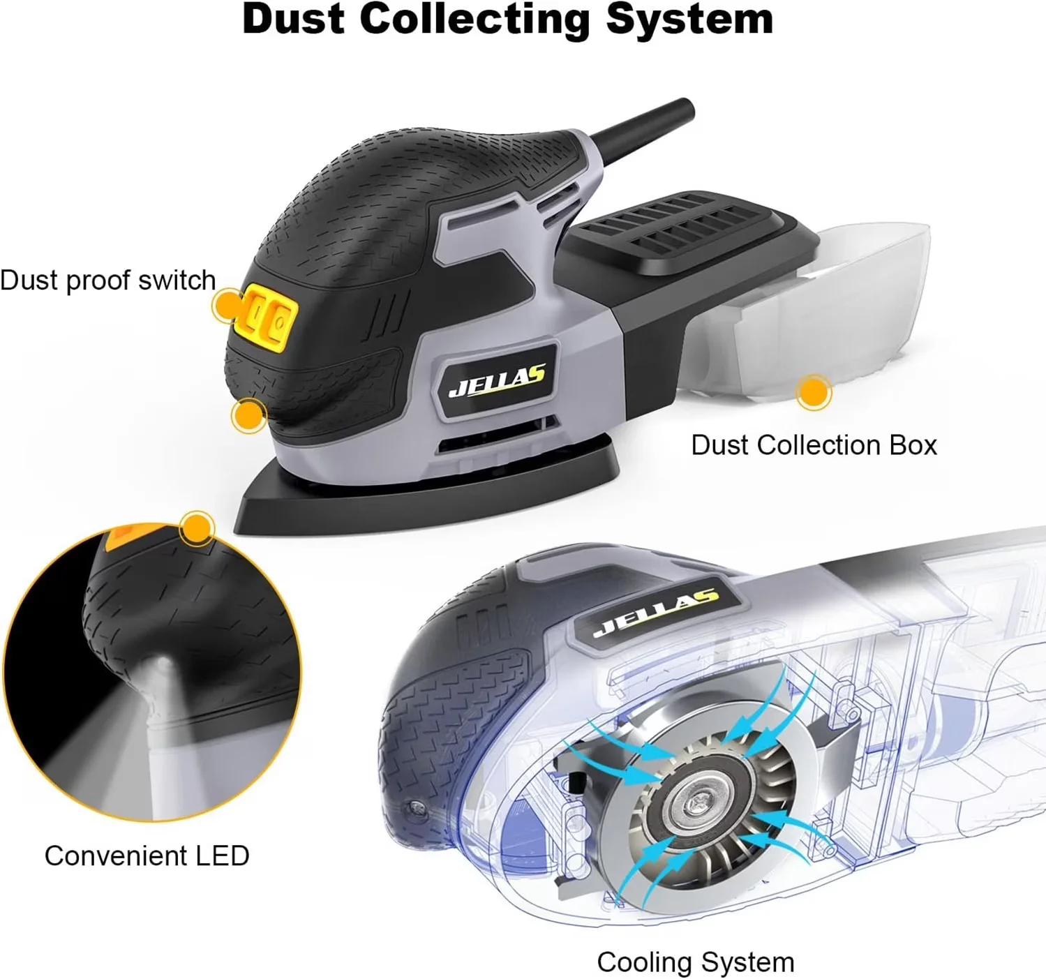 Power Tool Essential with 220W, Handheld, Electric Detail Sander - Rustic Charm Model 97135C