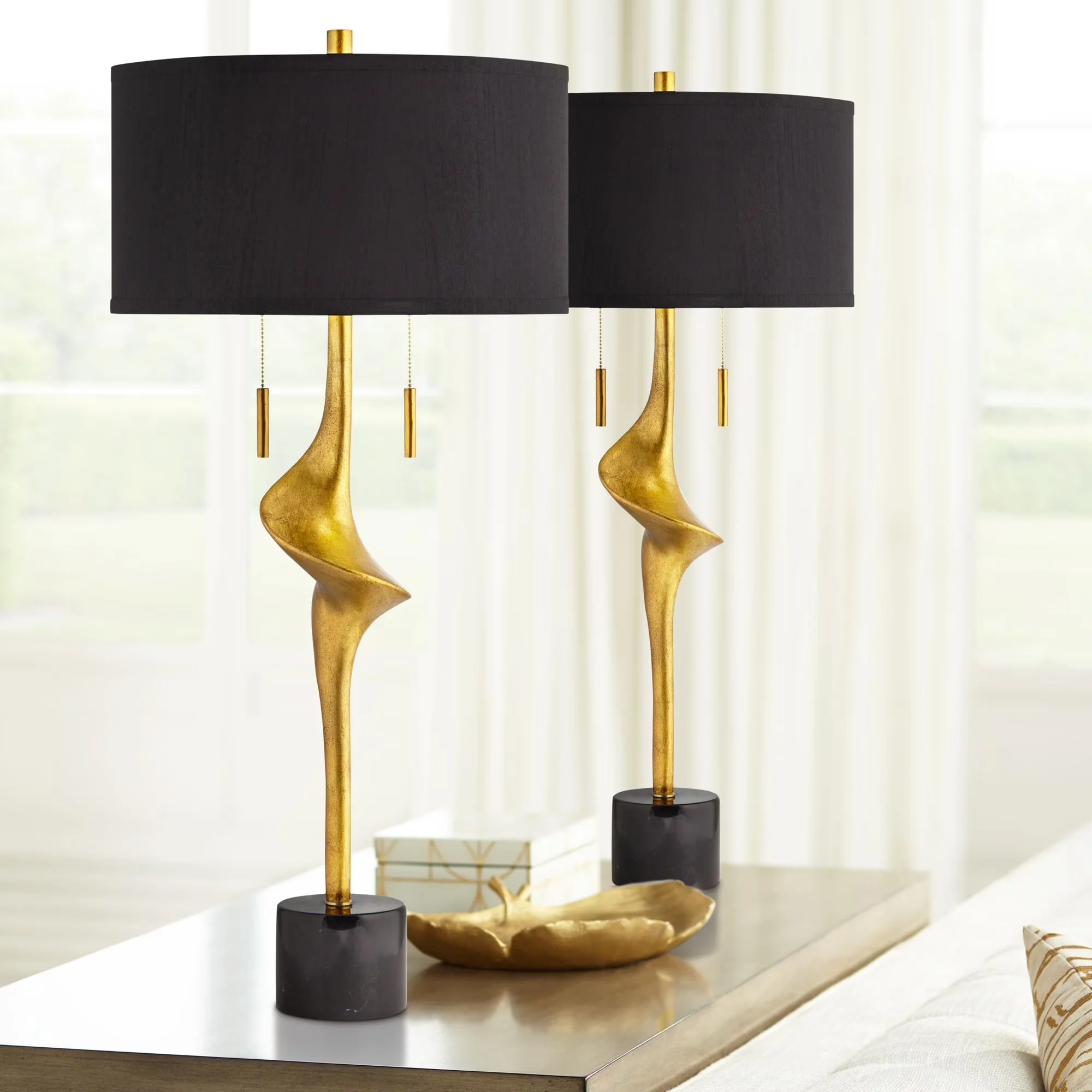 Lamp Set Professional with Incandescent, Contemporary - Resin Gold 1/2 Model E1AEB9