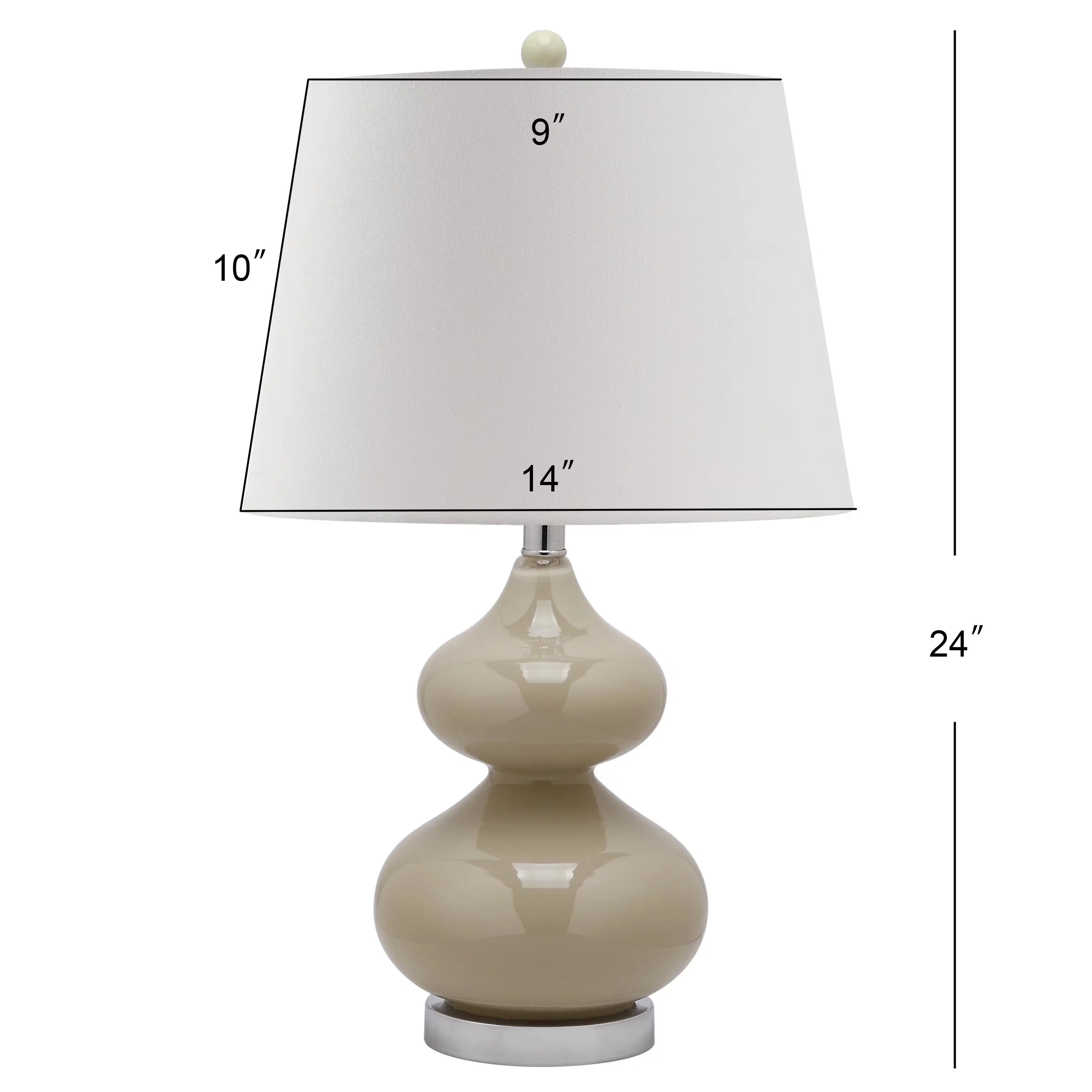 Lamp Set Quality with Transitional, Metal Finish: Silver - Beige Glass Model 717B59